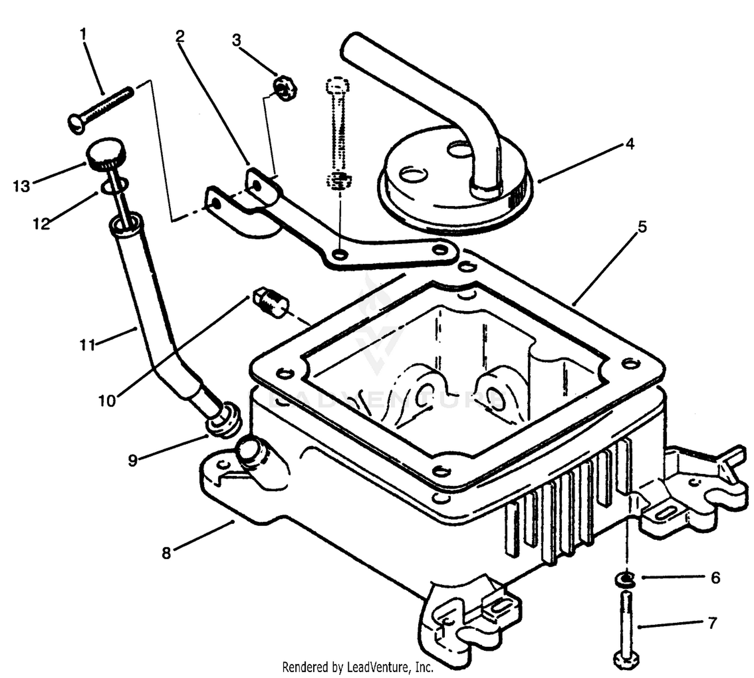 Oil Fill Tube, Bracket  Base