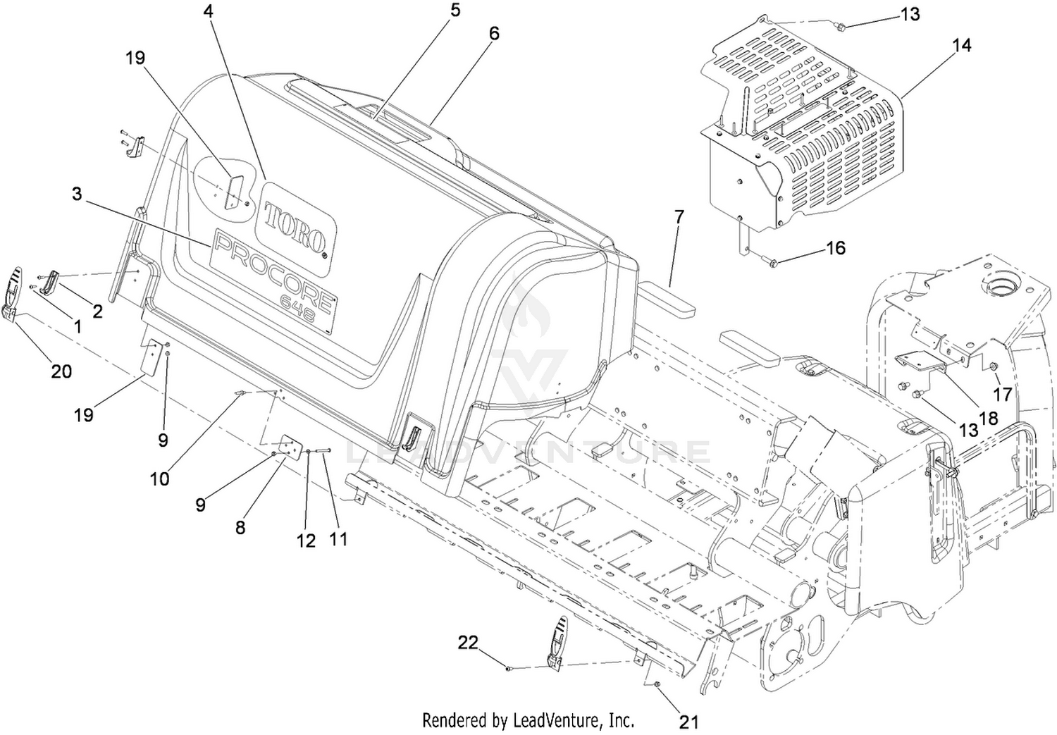 Rear Hood and Muffler Shield Assembly