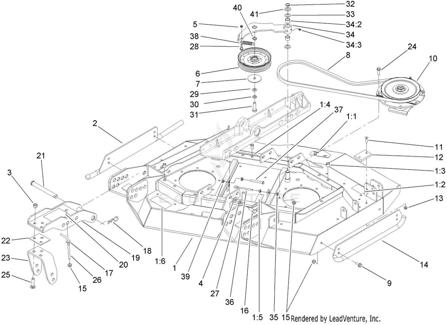 Right Hand Deck, Idler and Skid Assembly