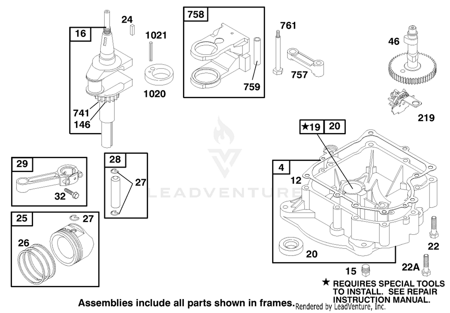 Engine Briggs  Stratton Model 195707-0421-E1 2