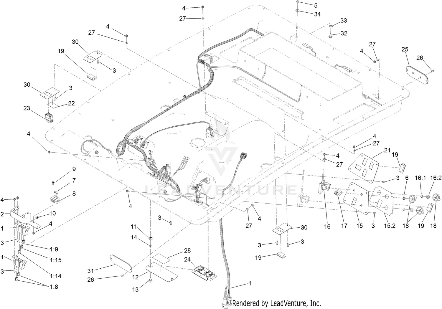 Headliner Wire Harness Assembly