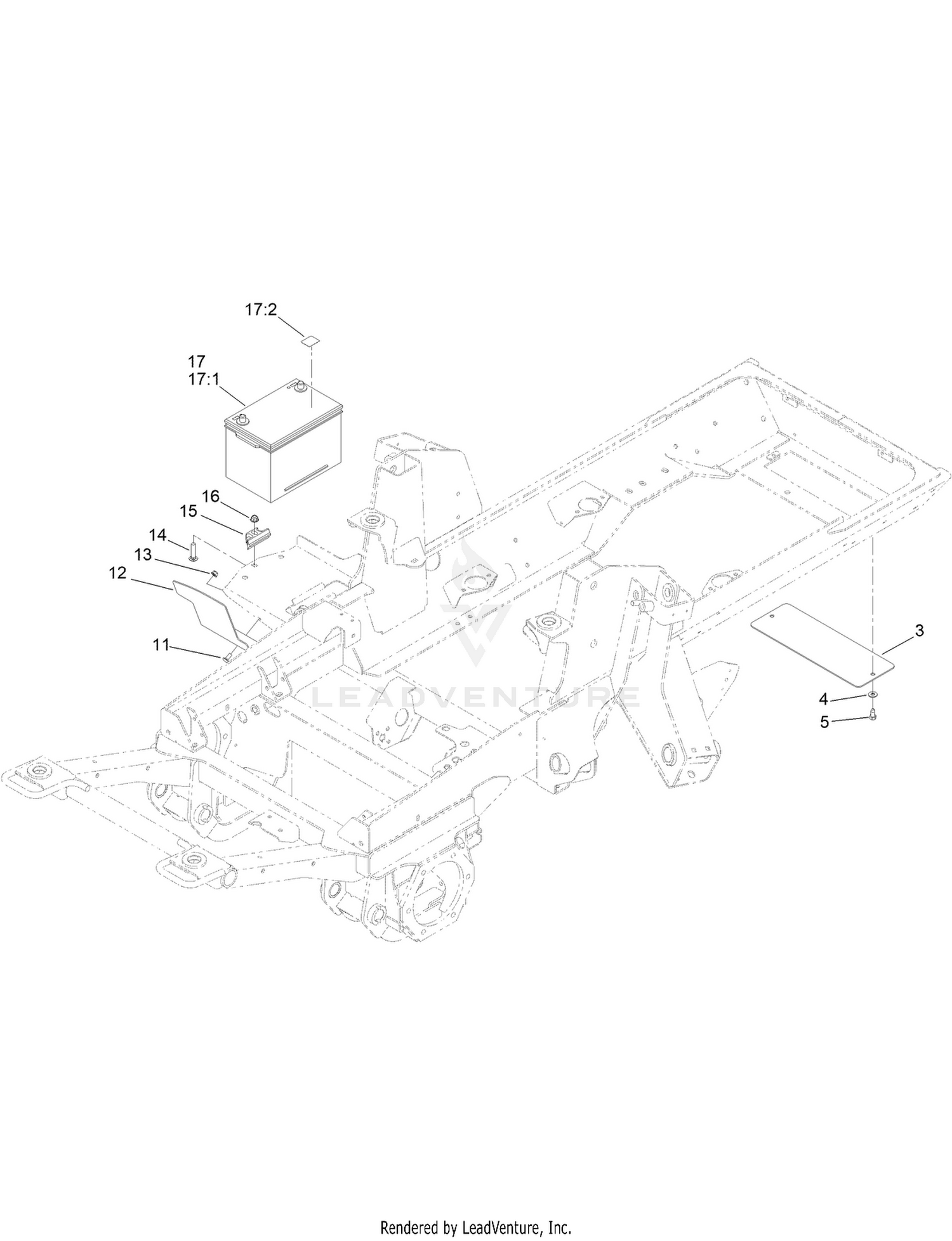 Battery, Shield and Rear Cover Assembly
