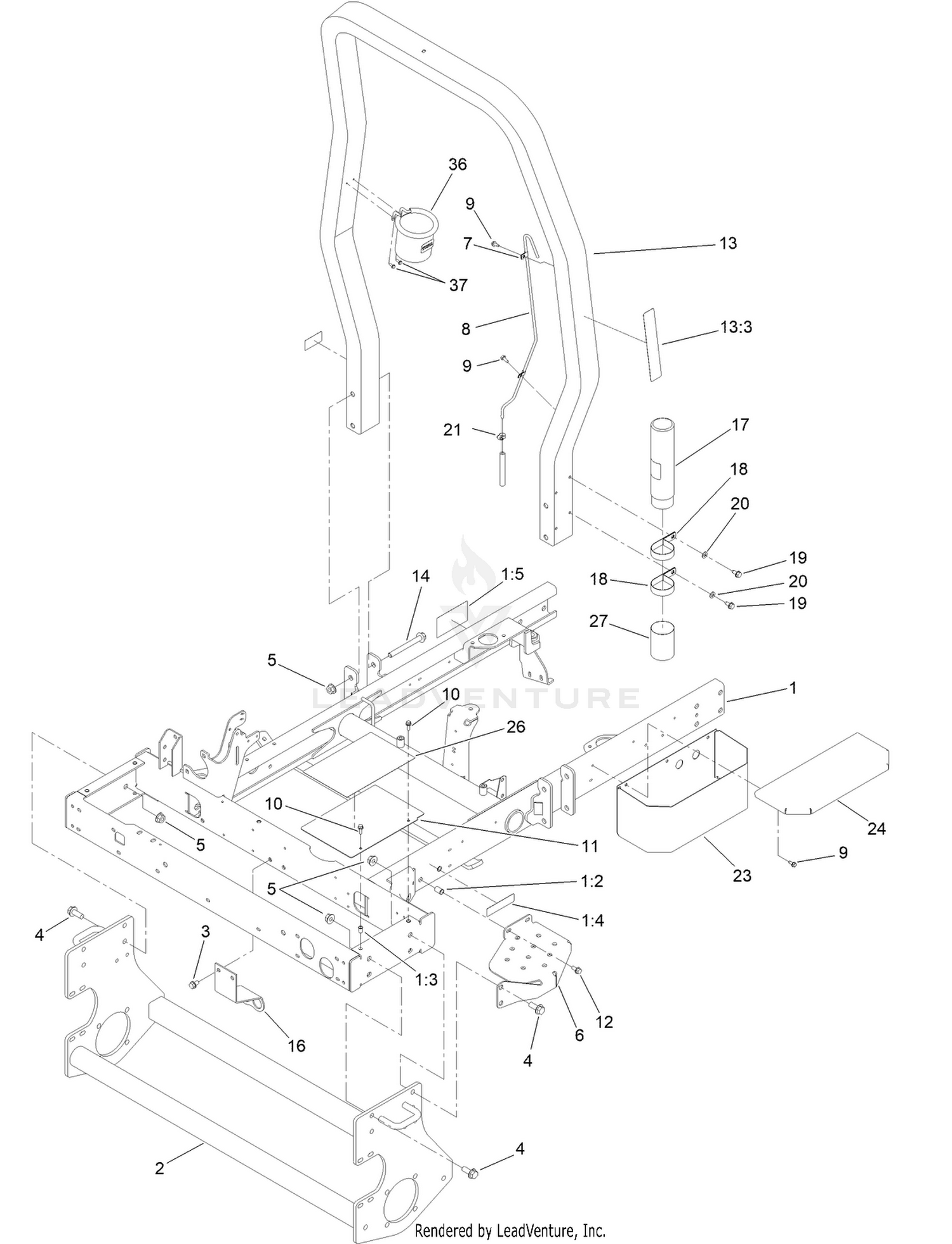 Frame and Roll-Over Protection System Assembly
