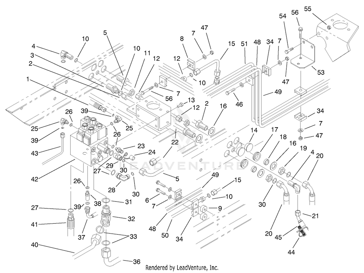Rear Hydraulic Control Block  Tubes