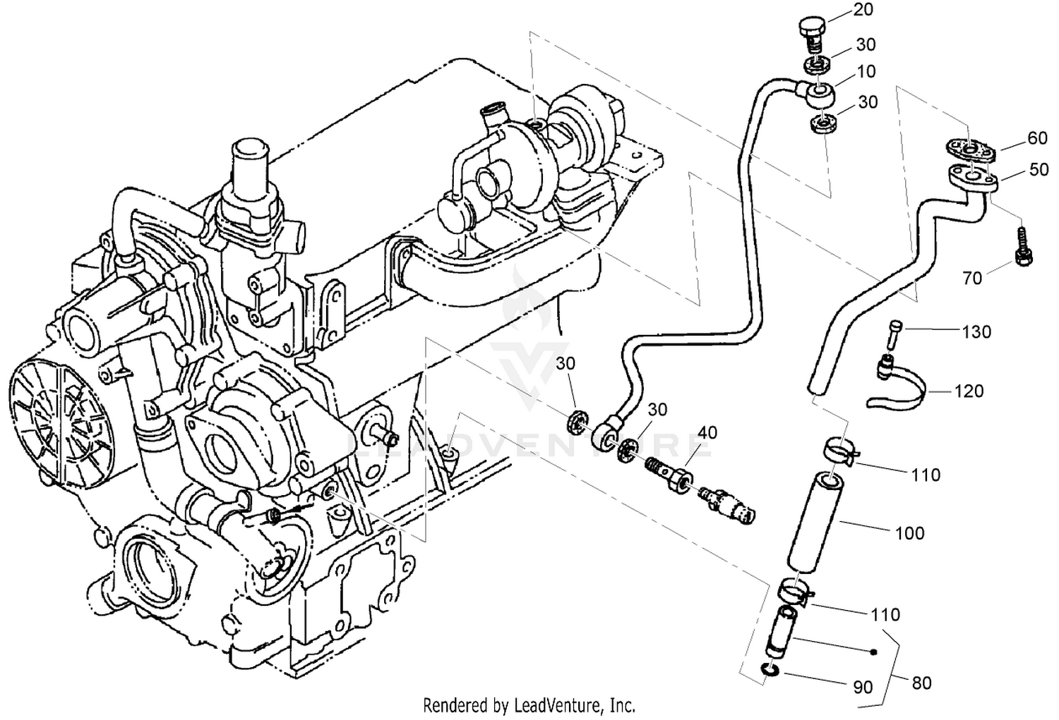 Turbo Charger Oil Pipe Assembly