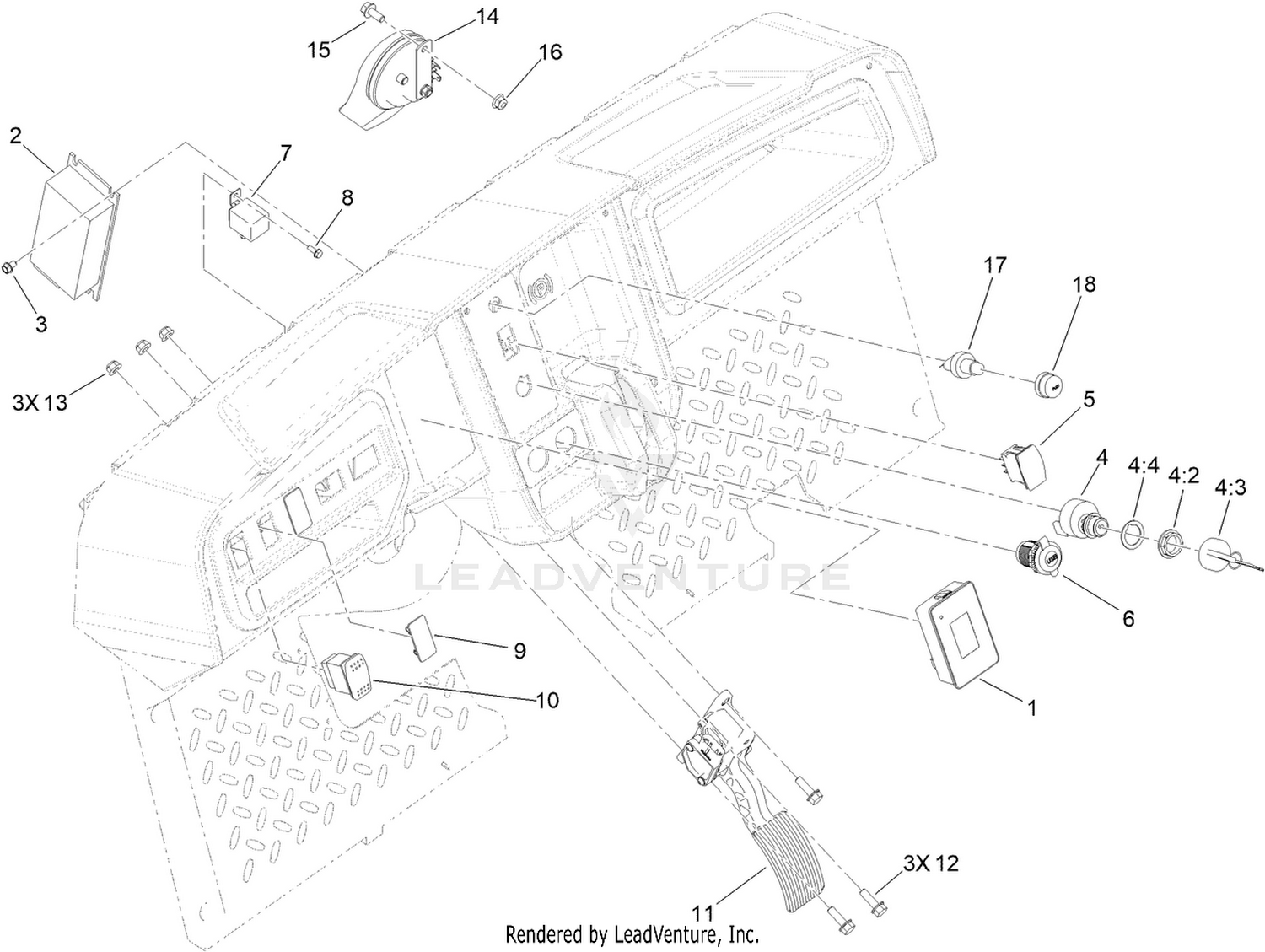 Accelerator Pedal and Horn Assembly