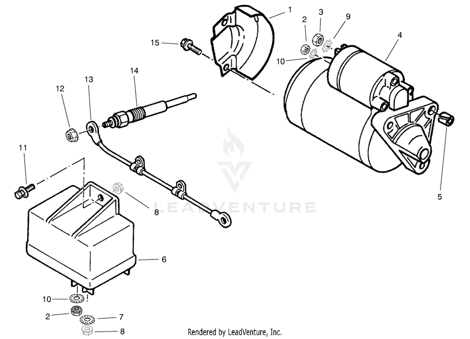 Starter and Glow Plug Assembly