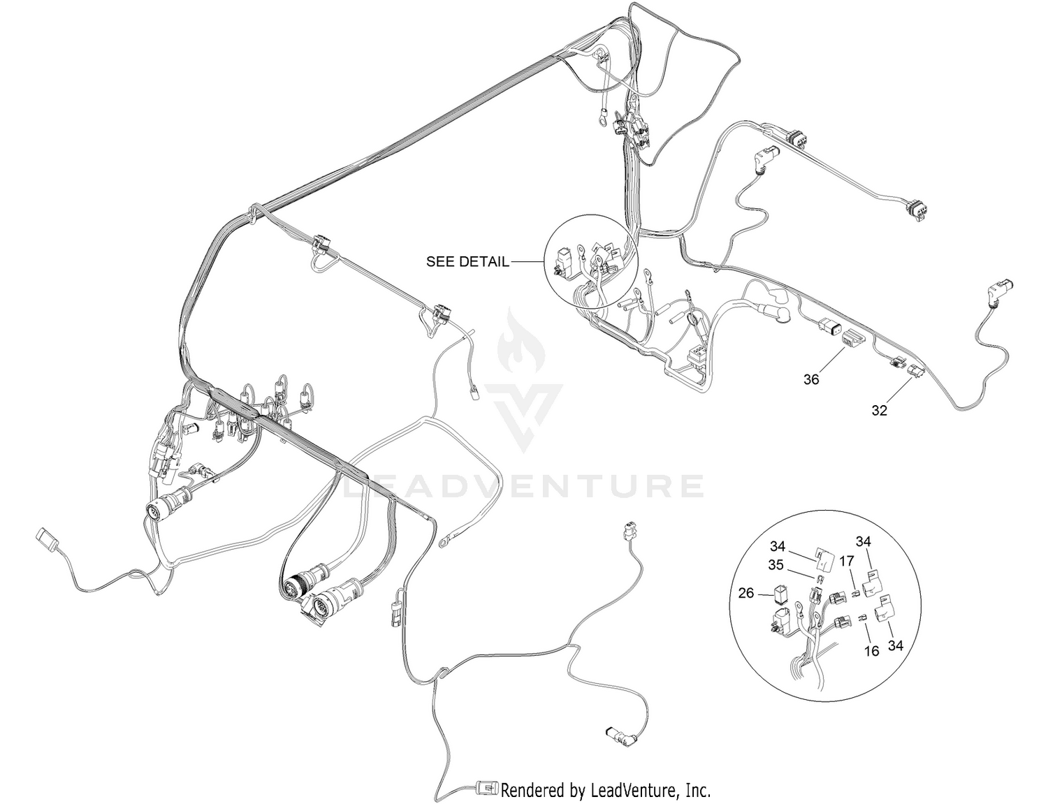 Rear Wire Harness Assembly No. 122-1963