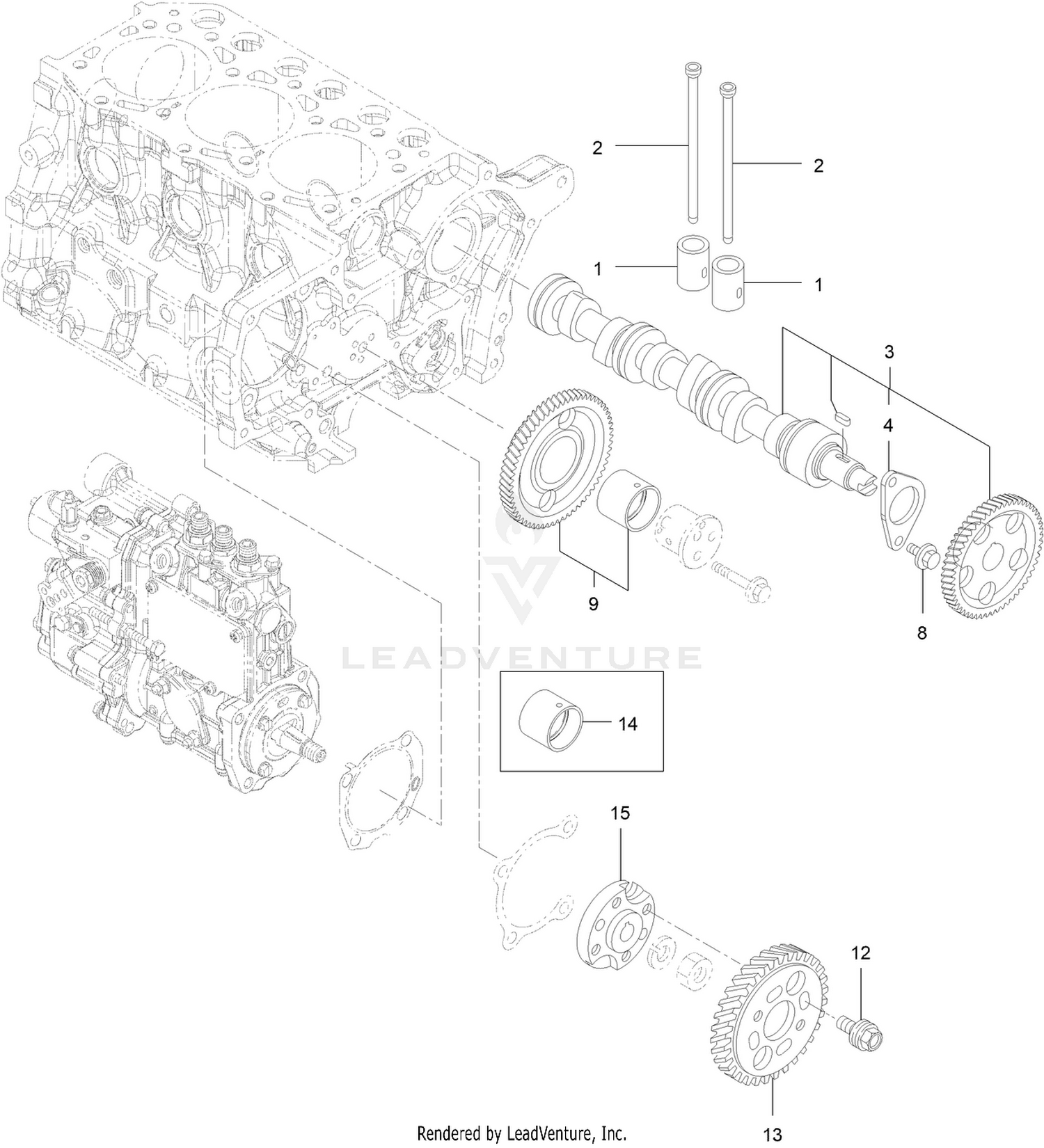 Camshaft and Driving Gear Assembly