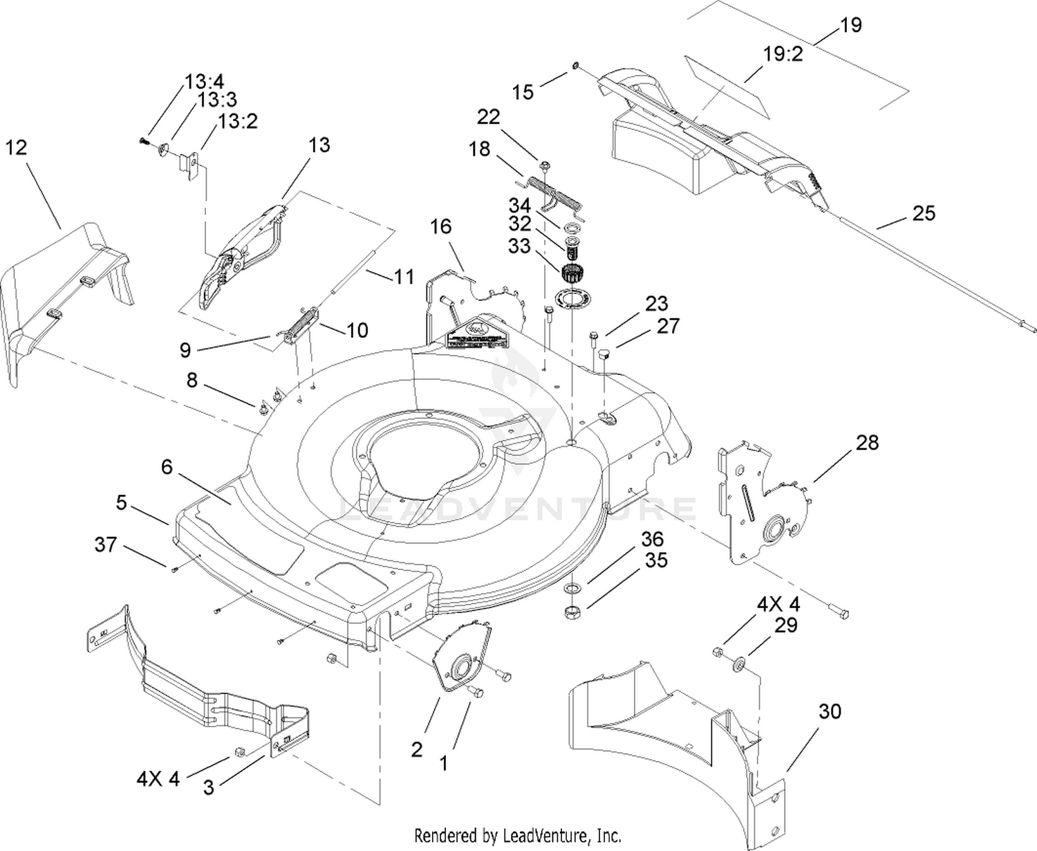 Deck, Side Chute and Rear Door Assembly