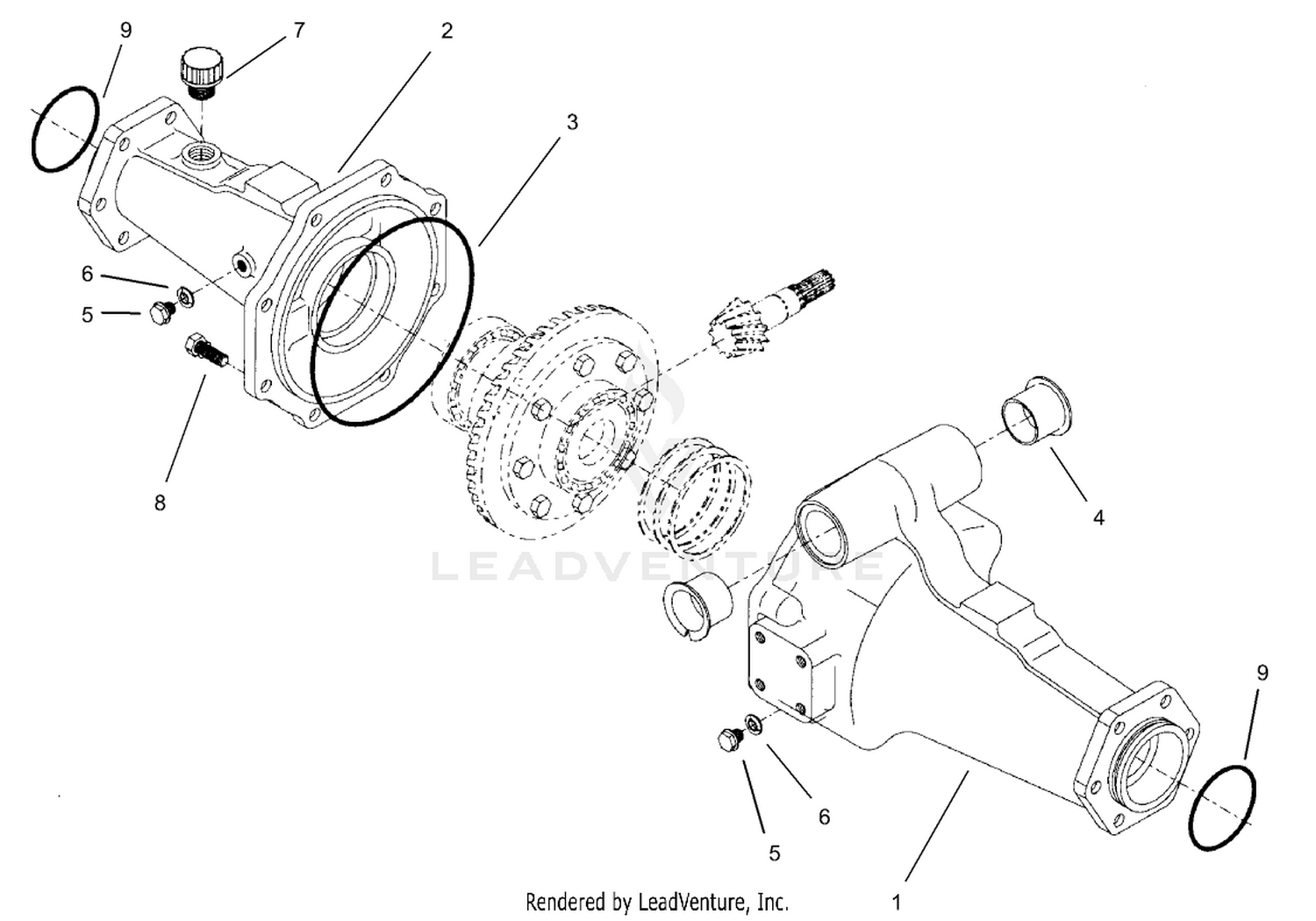 Rear Axle Assembly No. 98-3925 (Continued)  Axle Support Assembly