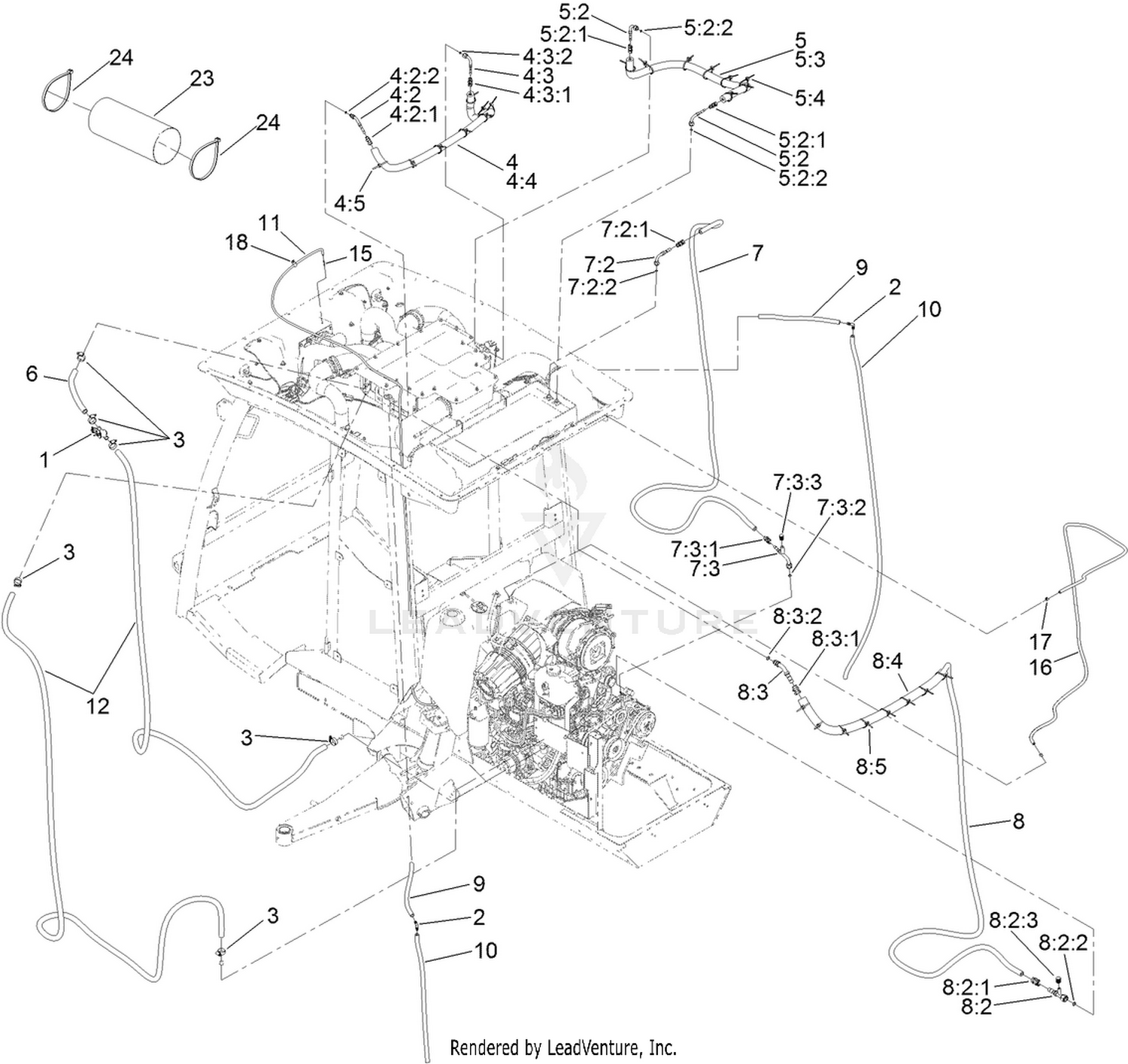 Engine Hose Routing Assembly