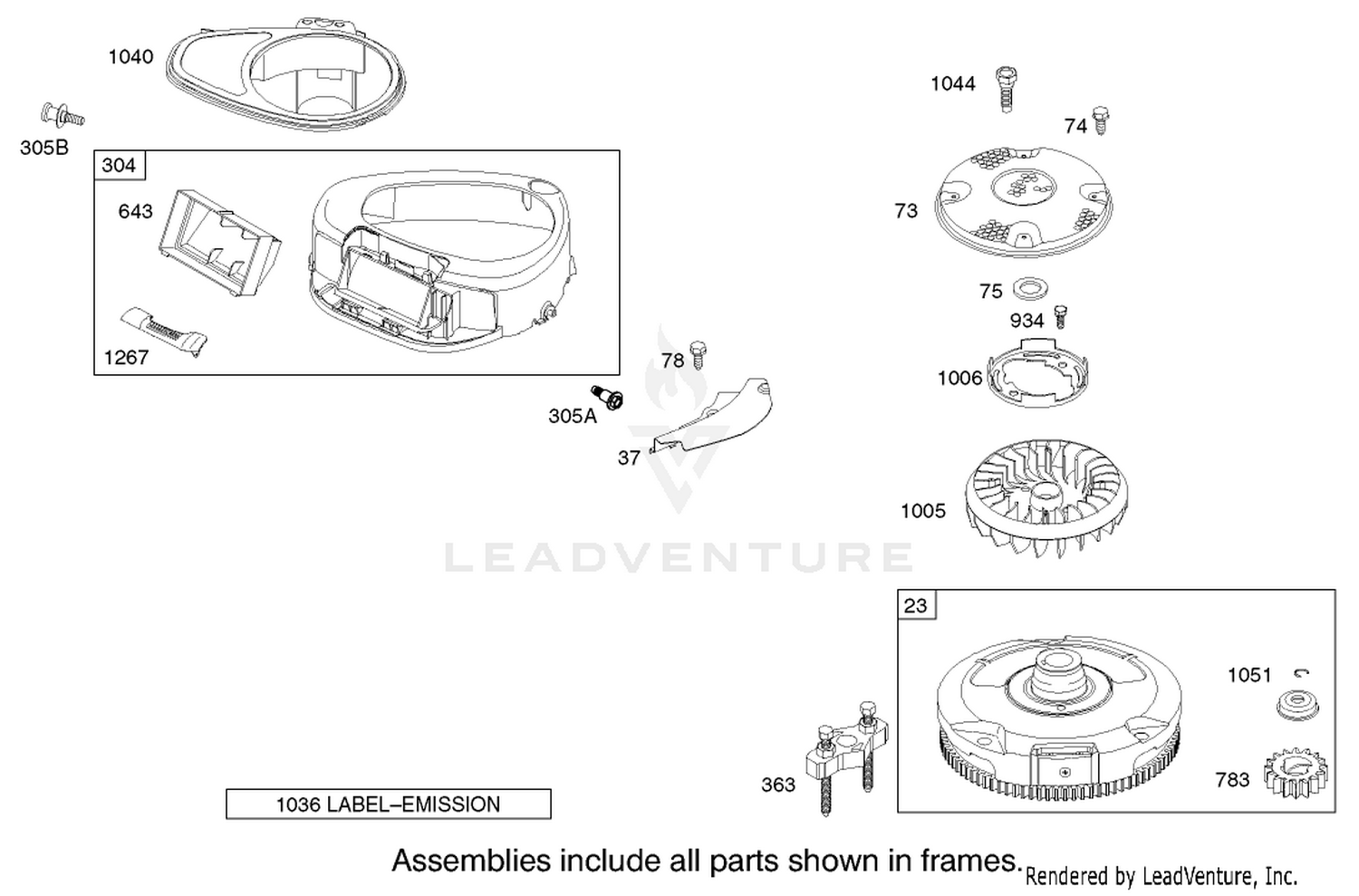 Blower Housing Assembly Briggs and Stratton Model 286H77-0121-E1