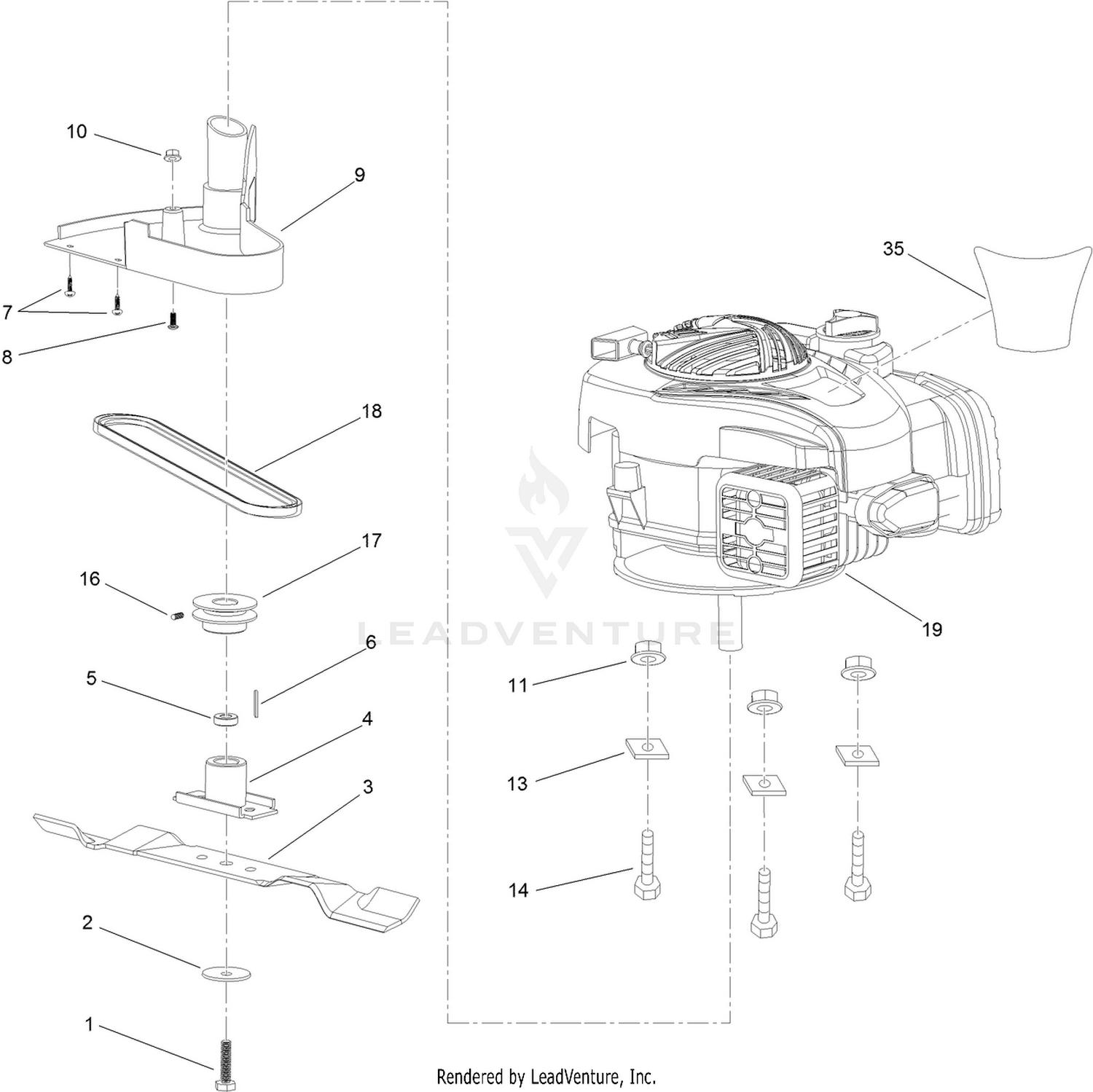 Engine and Blade Assembly