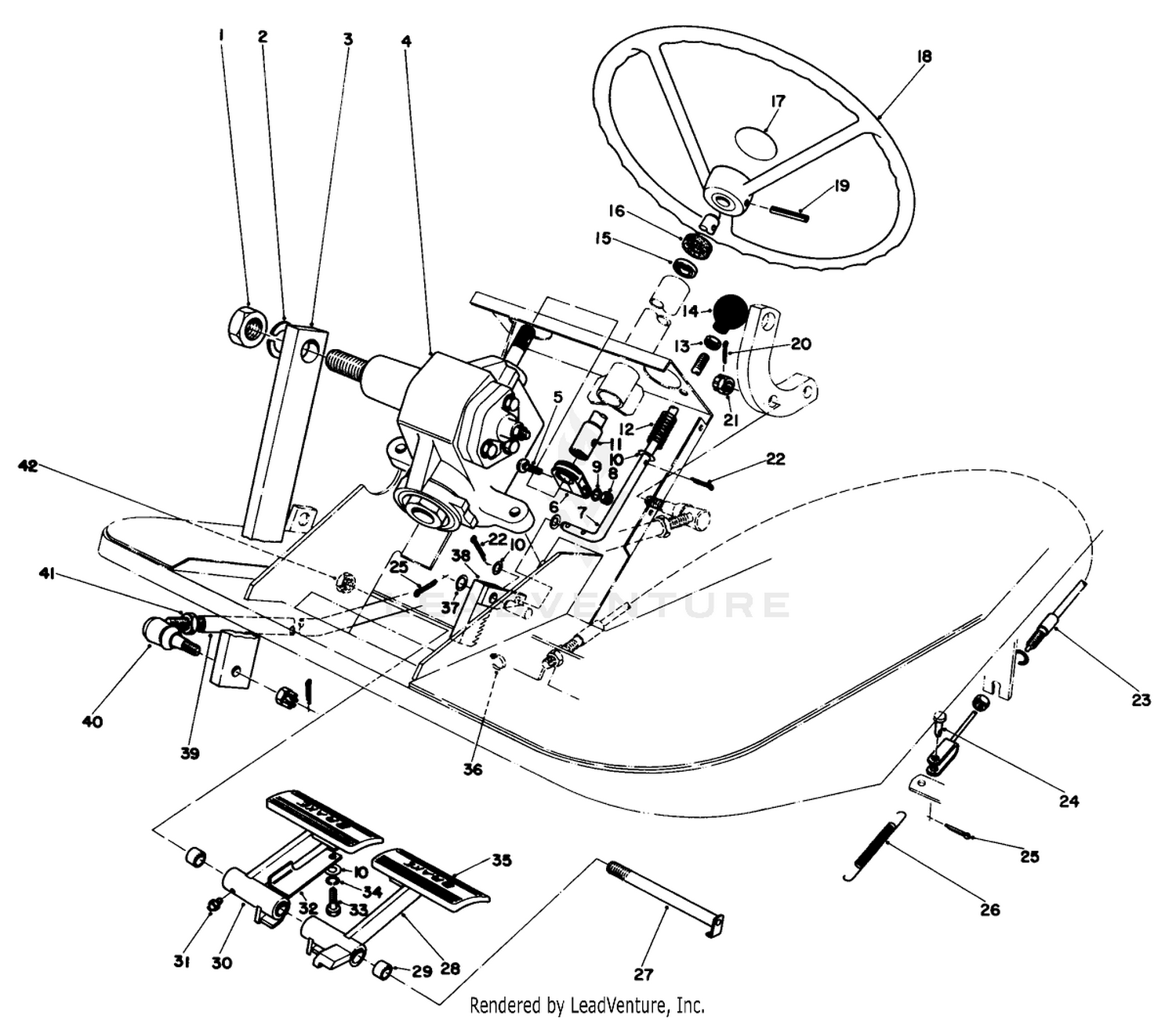 Pedals And Steering Wheel Assembly