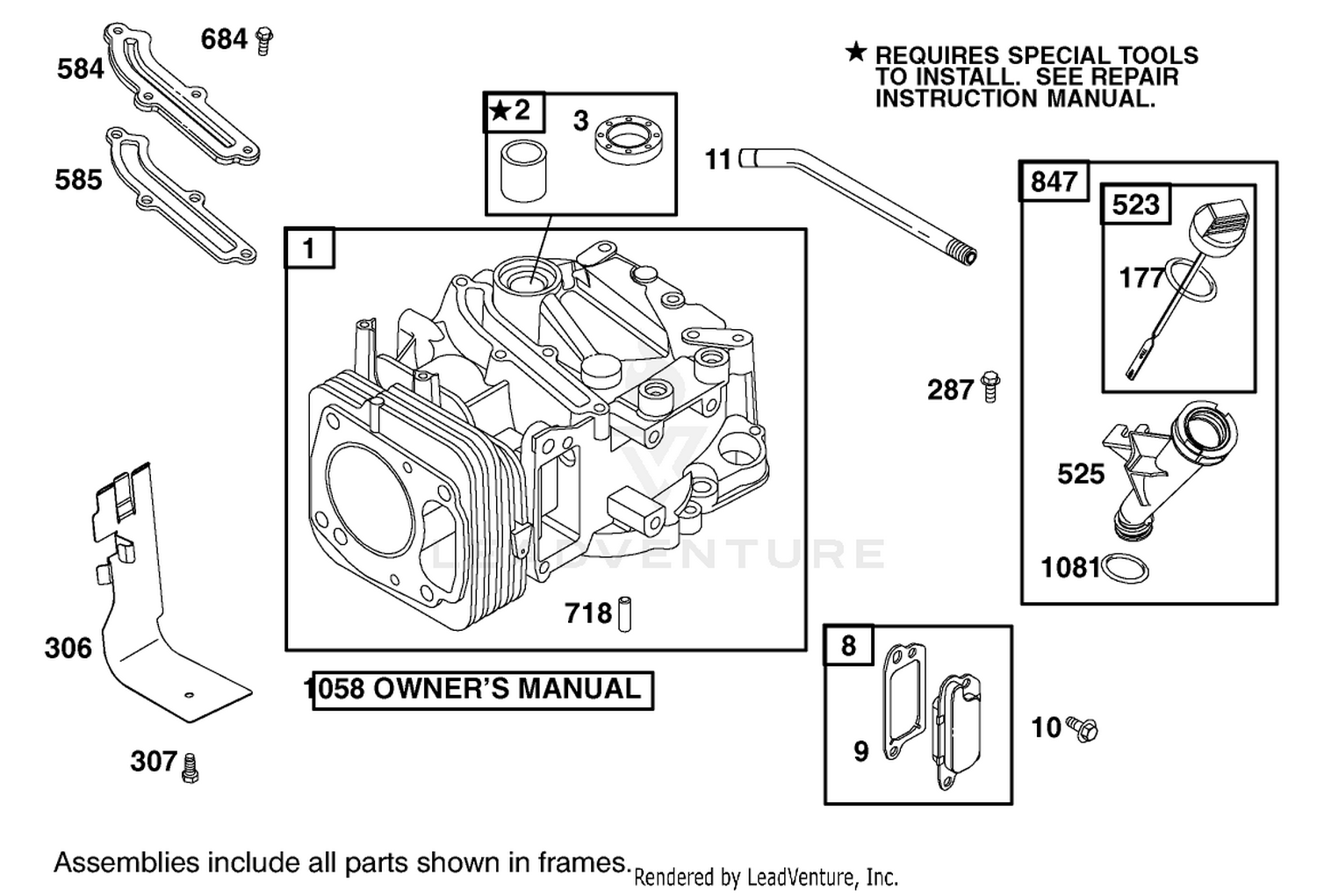Cylinder Assembly Engine GTS 200 (Only on: 20789)