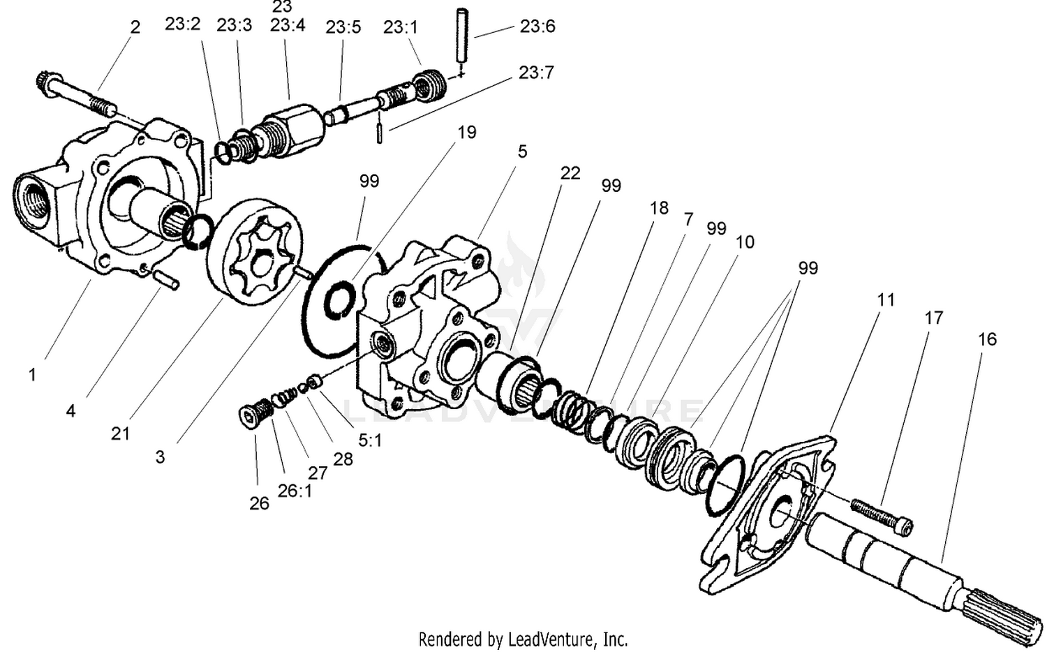 Hydraulic Motor and By-Pass Assembly No. 54-9510