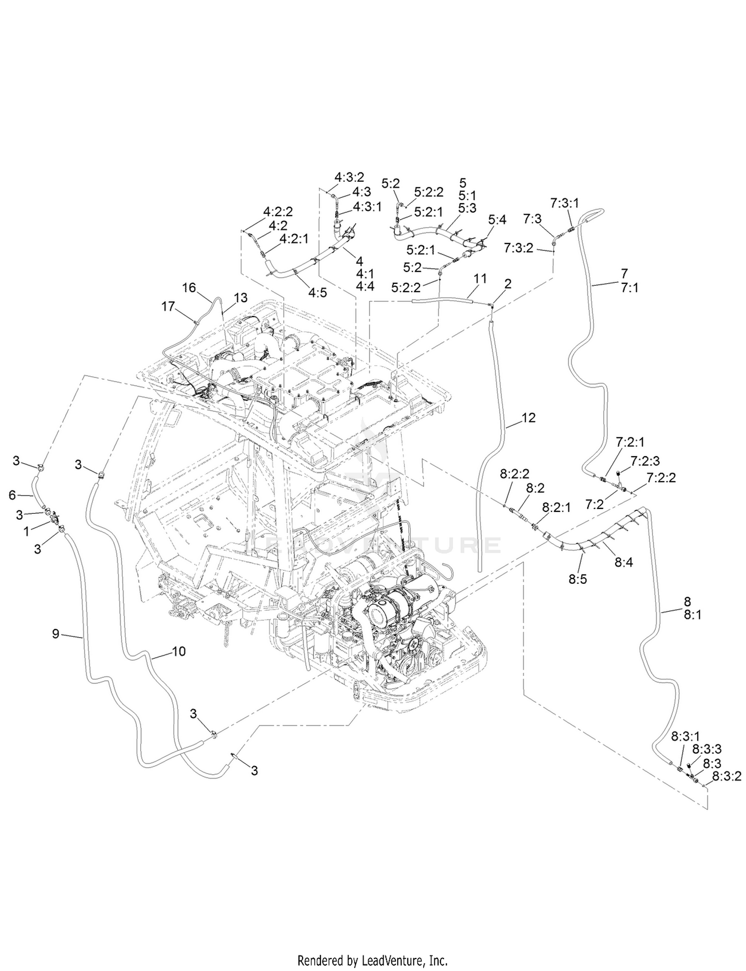 Tier 4 Engine Hose Routing Assembly