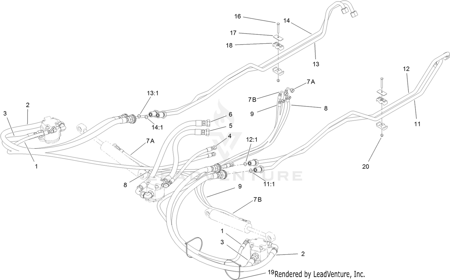 Front Deck Hose Routing Assembly