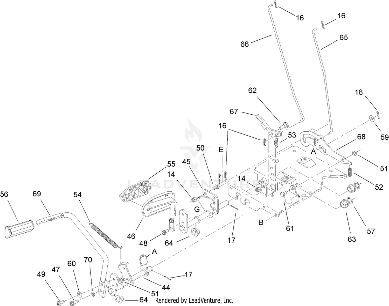 Brake and Traction Pedal Assembly