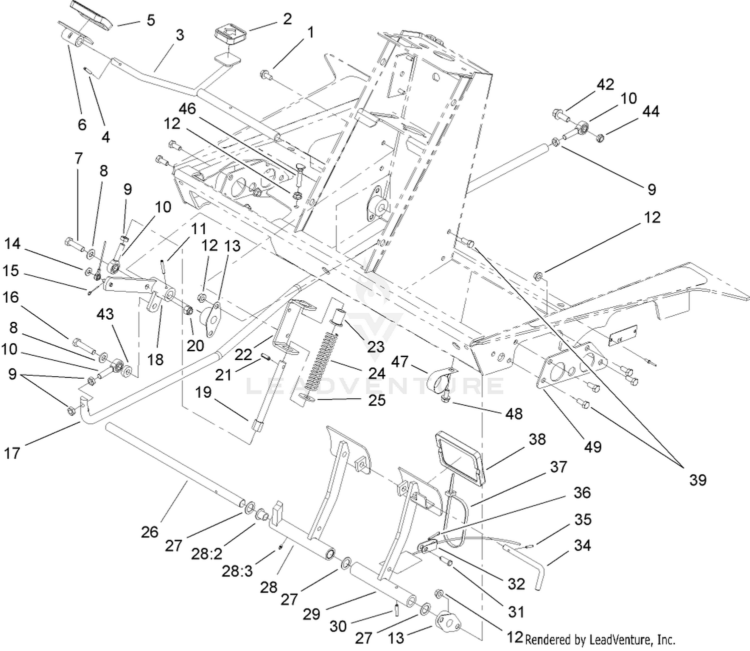 Traction and Brake Pedal Assembly
