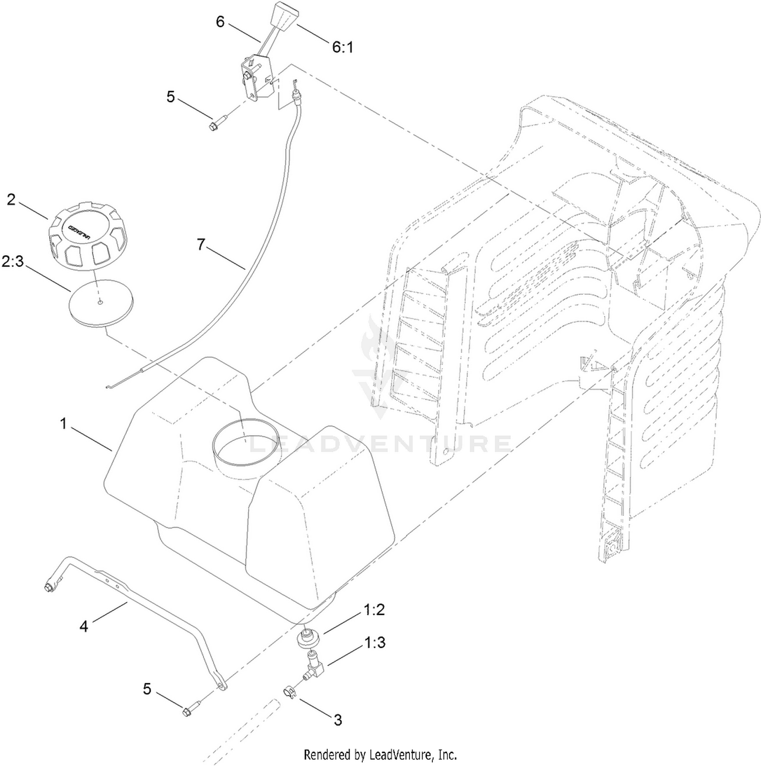 Gas Tank and Throttle Control Assembly