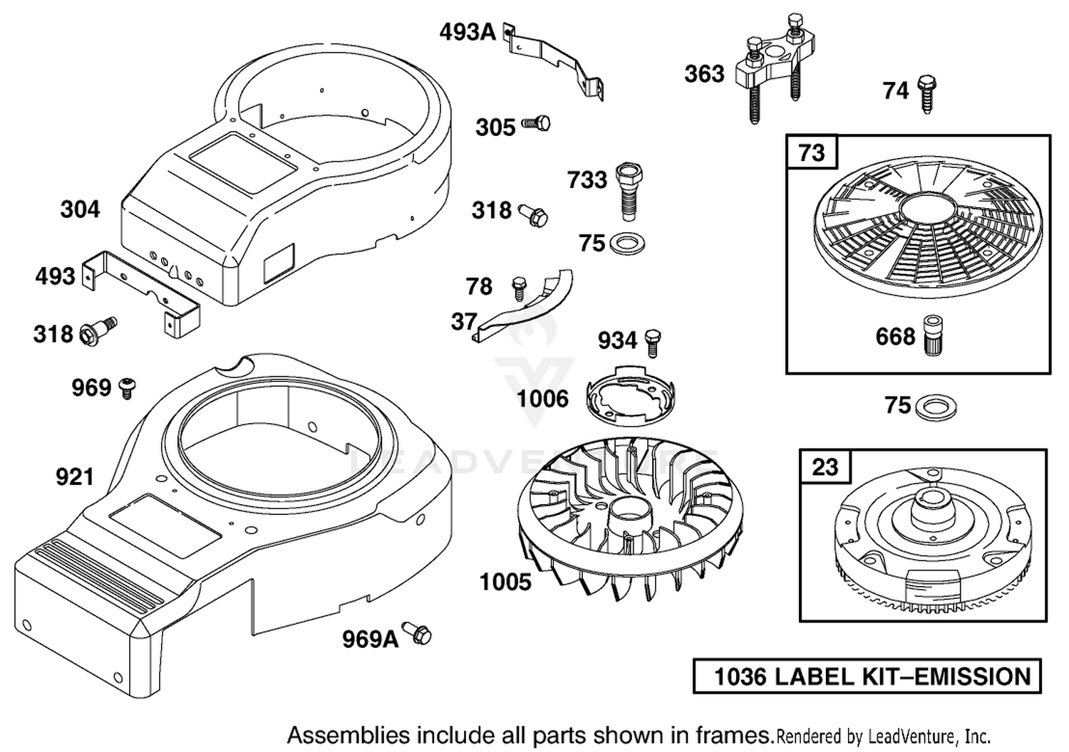 Blower Housing Assembly Briggs And Stratton Model 312777-0128-E1