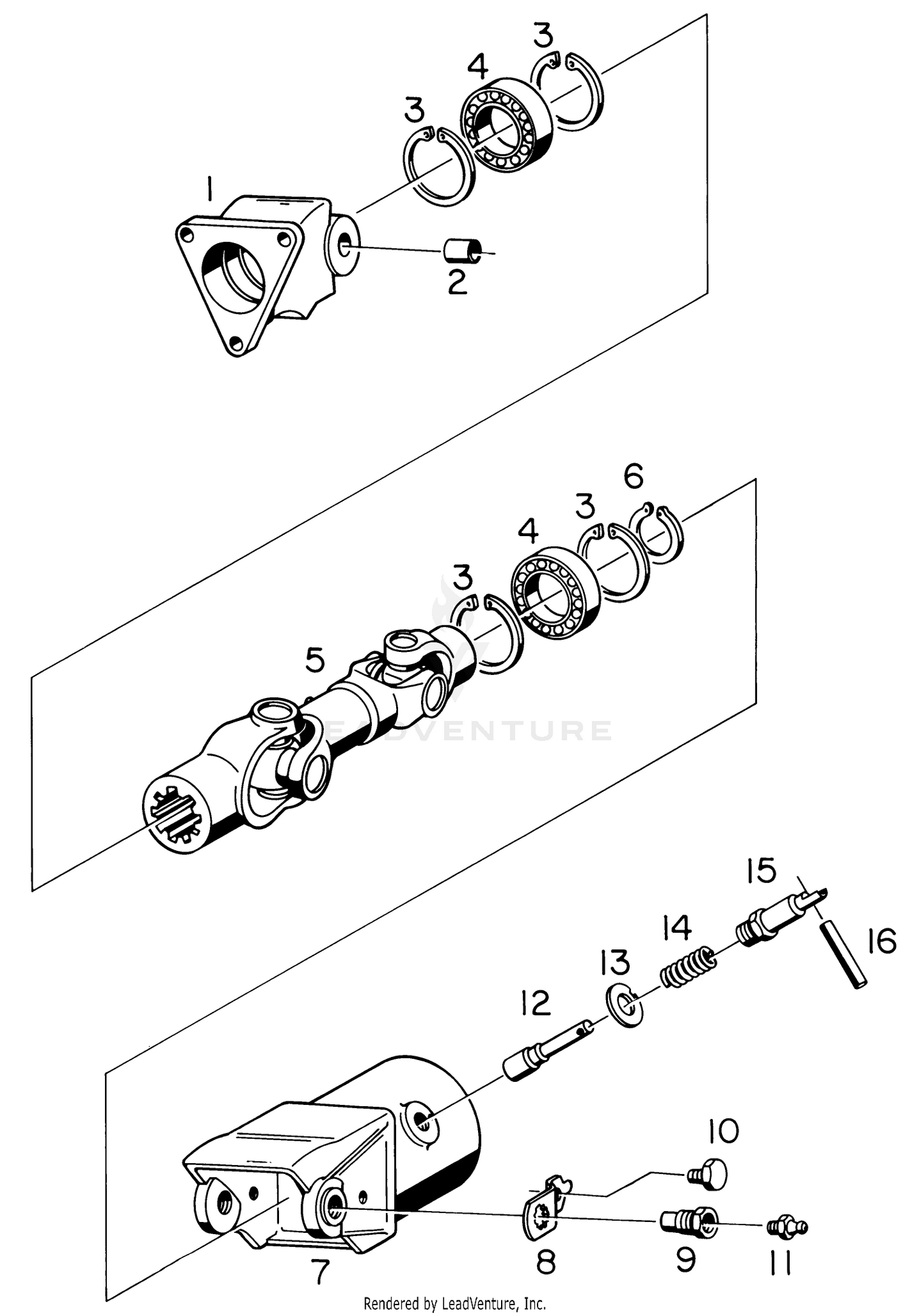 Parts List For Rear Pto Extension (fig. C)