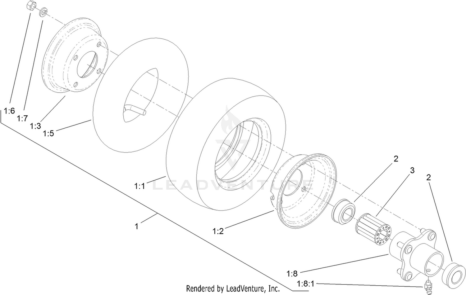 Tire and Bearing Assembly No. 68-8970