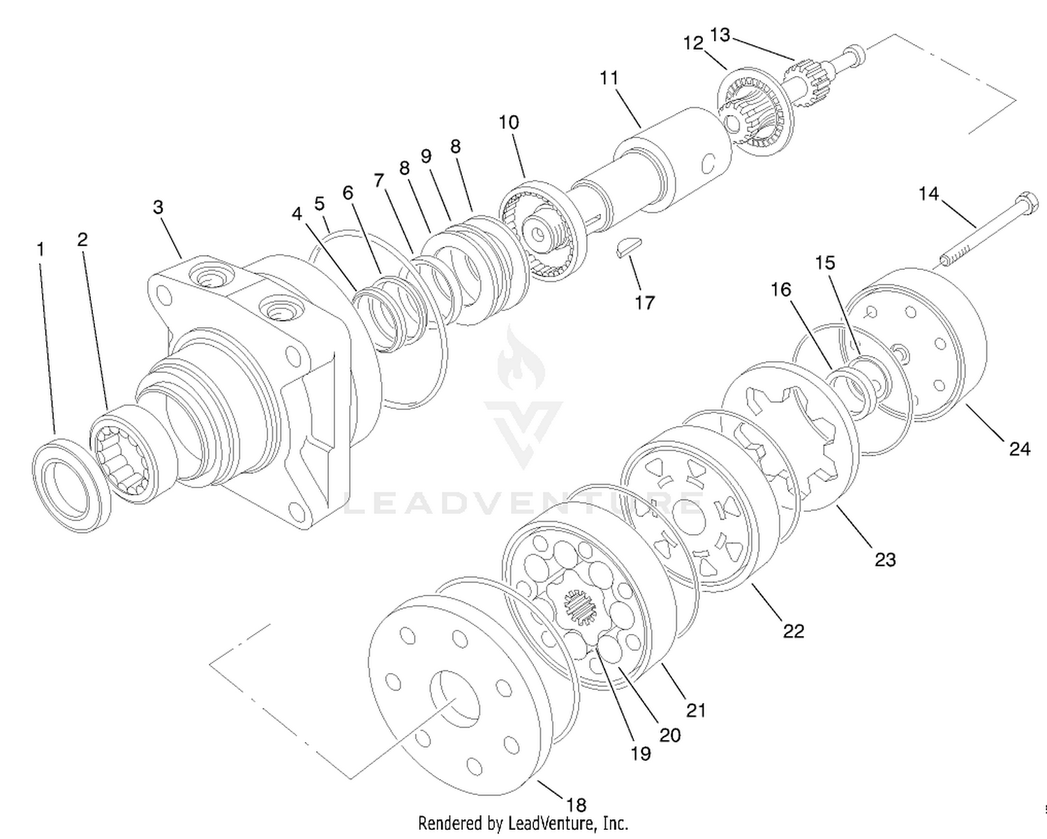 Hydraulic Drive Motor Left Rear No. 75-9831