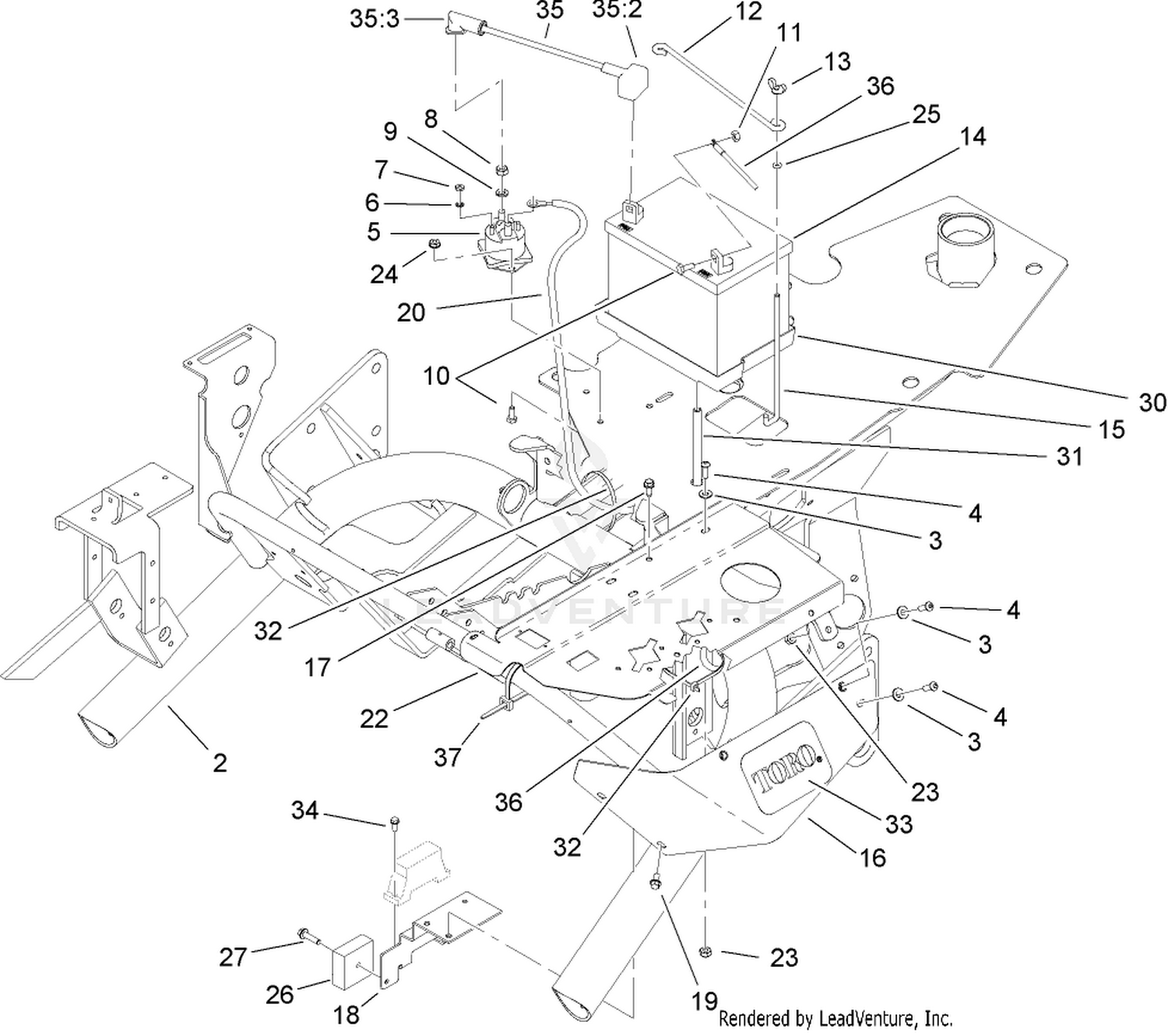 Frame and Battery Assembly