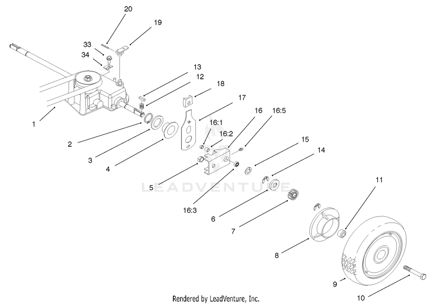 Gear Case And Rear Wheel Assembly