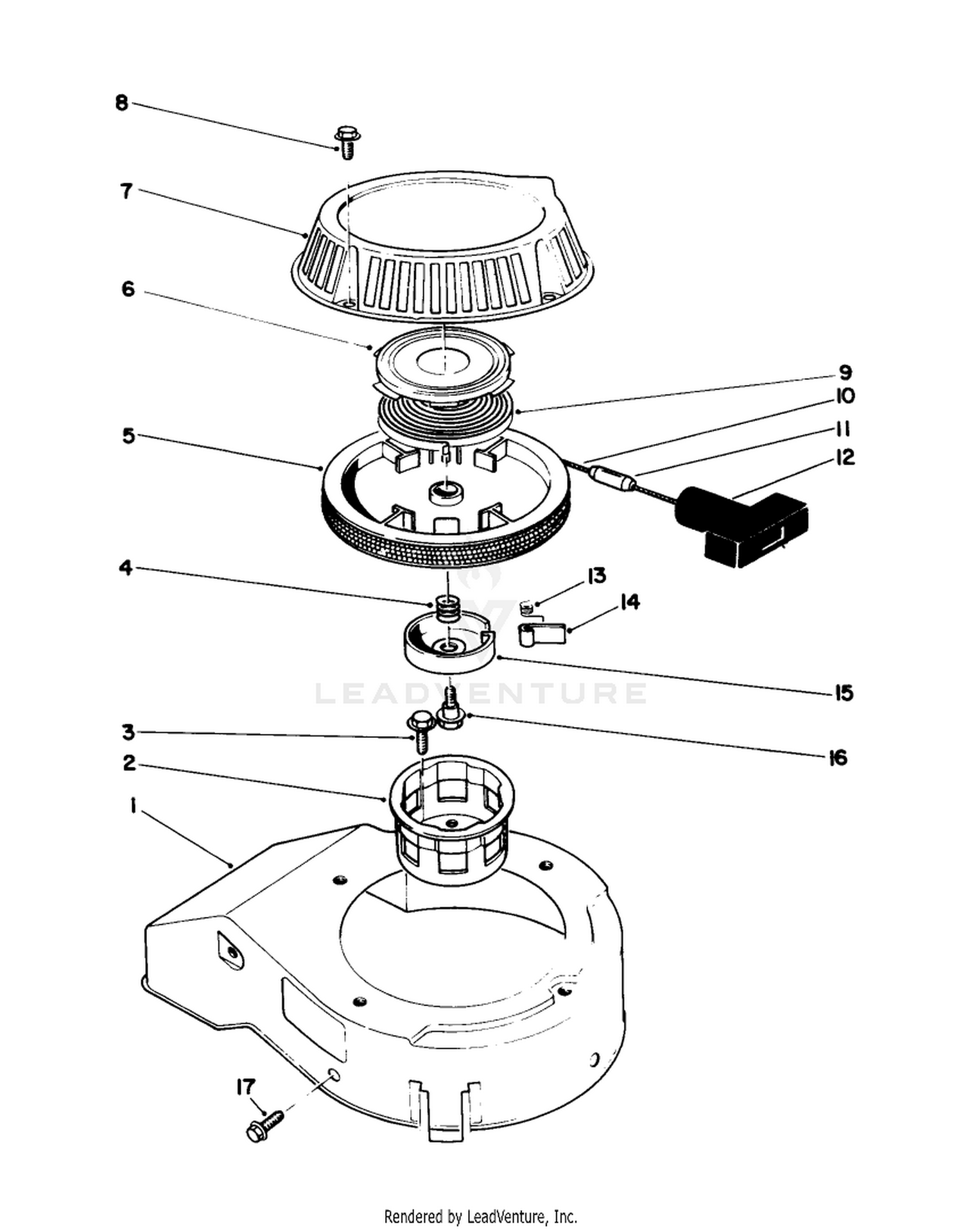 Recoil Assembly (engine Model No. 47ph7)