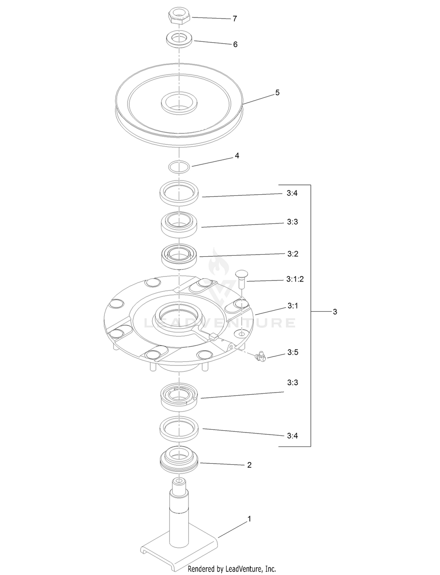 High Driven Spindle Assembly No. 138-1932