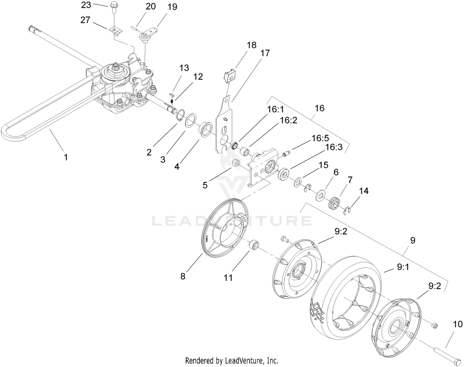 Rear Drive and Wheel Assembly