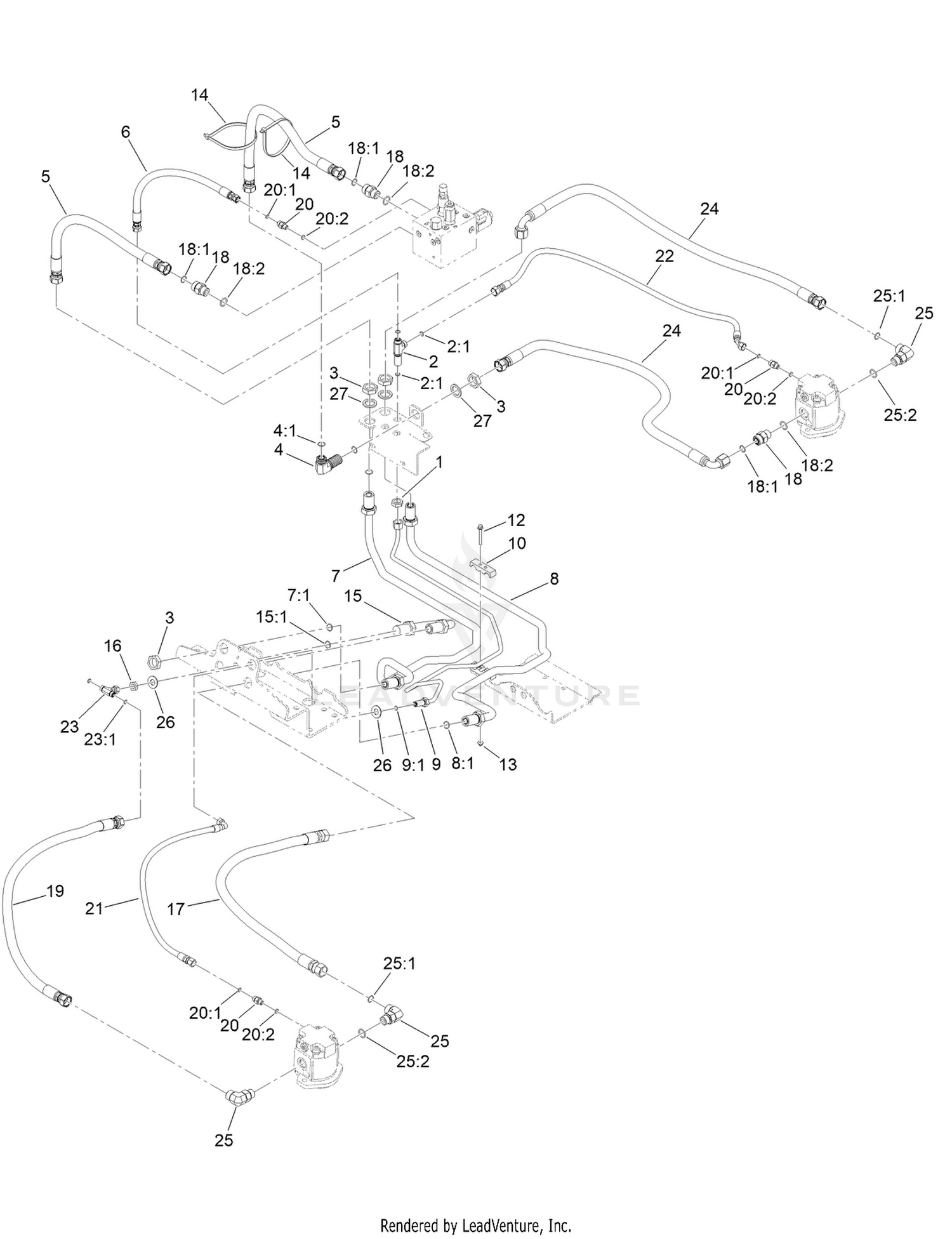 Hydraulic Mow Circuit Plumbing Assembly