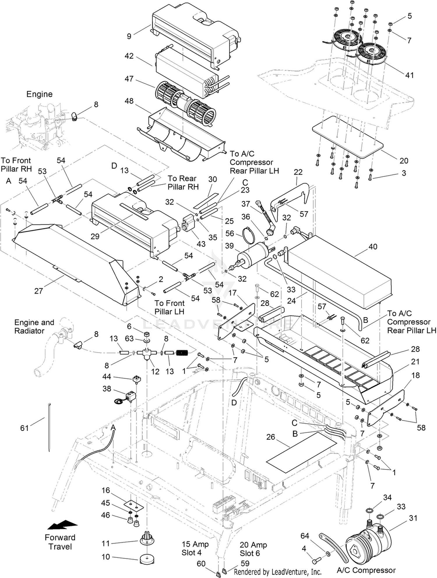 Air Conditioner and Heater Blower Assembly