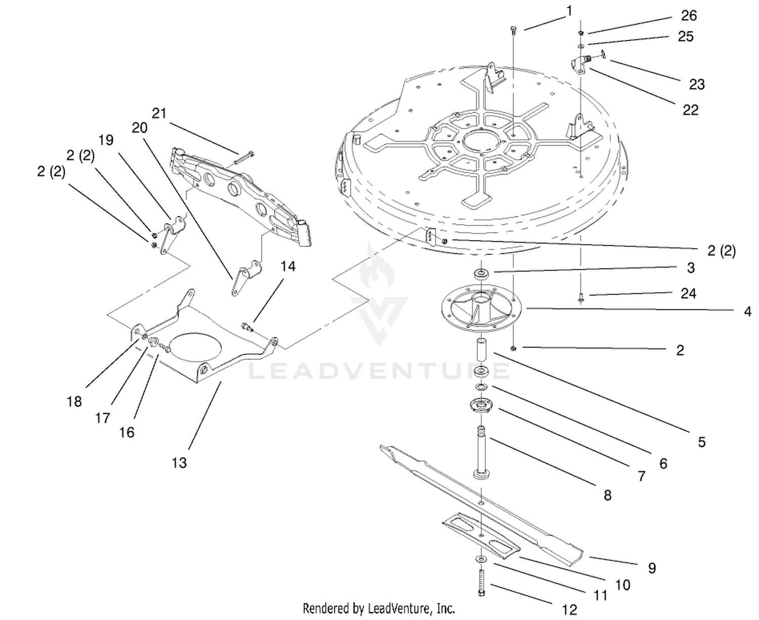 32" Deck Components Assembly 2