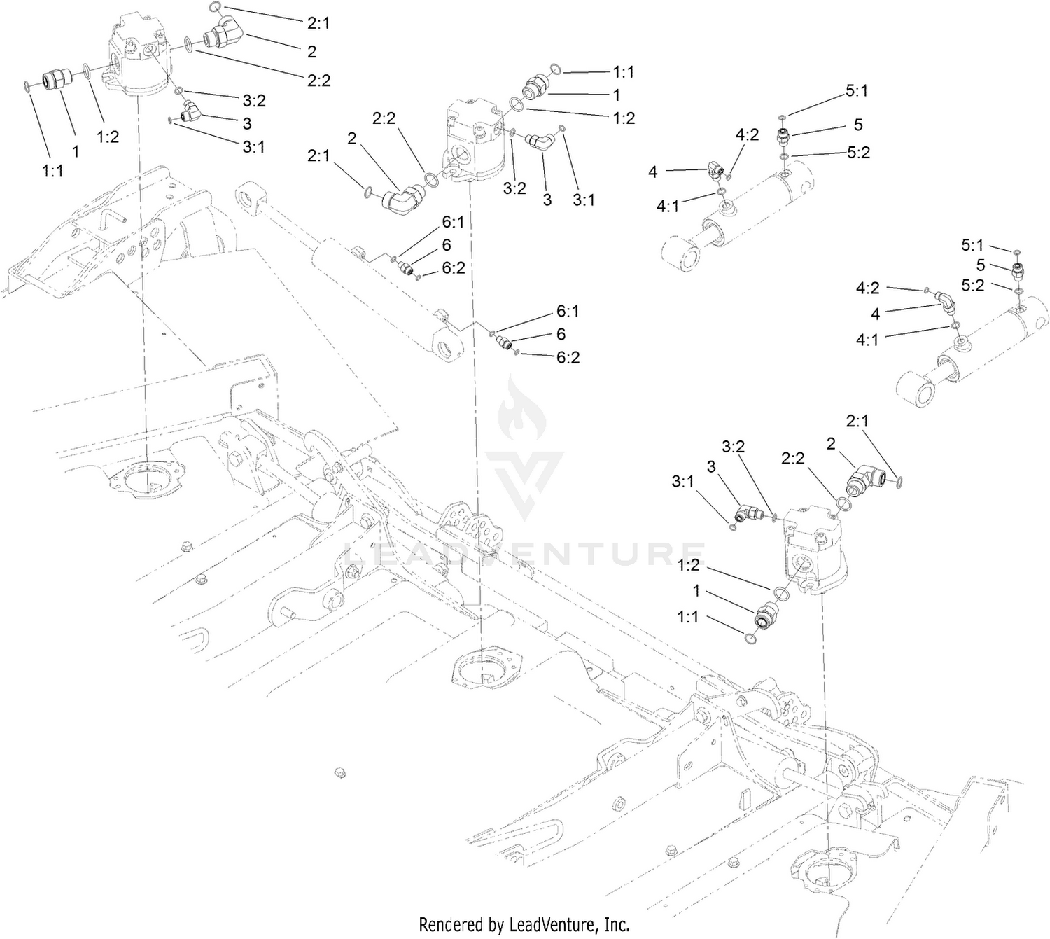 Front Deck Hydraulic Fitting Assembly
