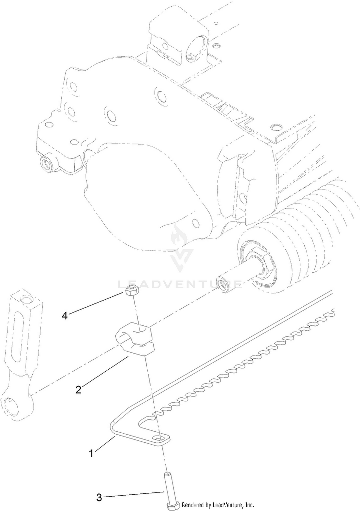 18 Inch Narrow Front Scraper Assembly No. 120-9615