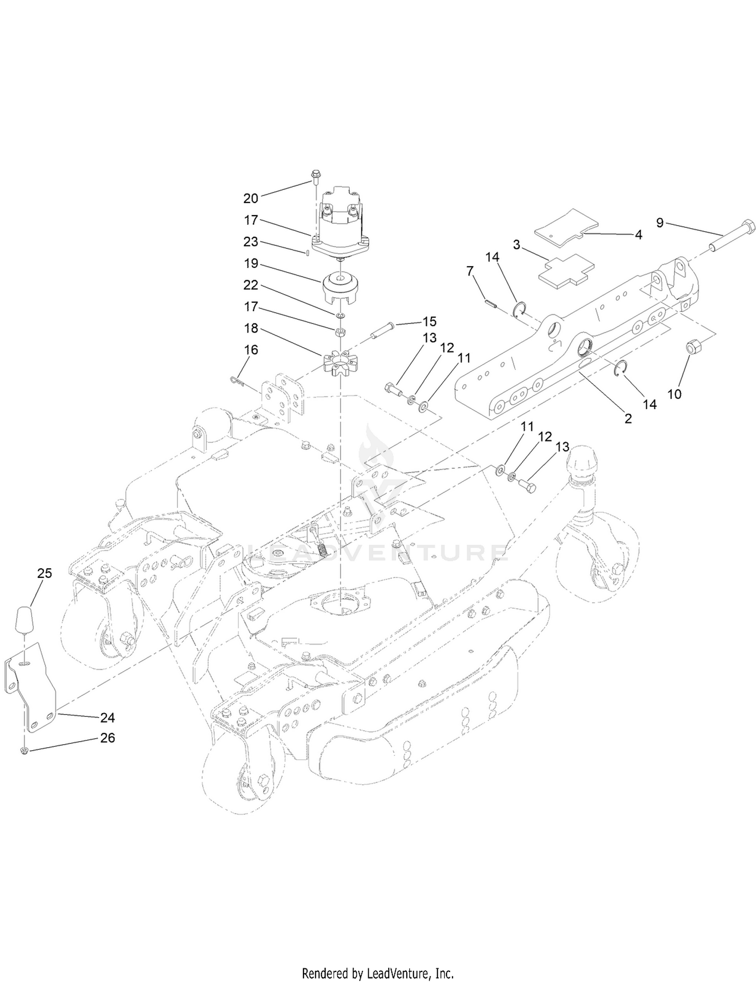 Left Deck Mount Assembly