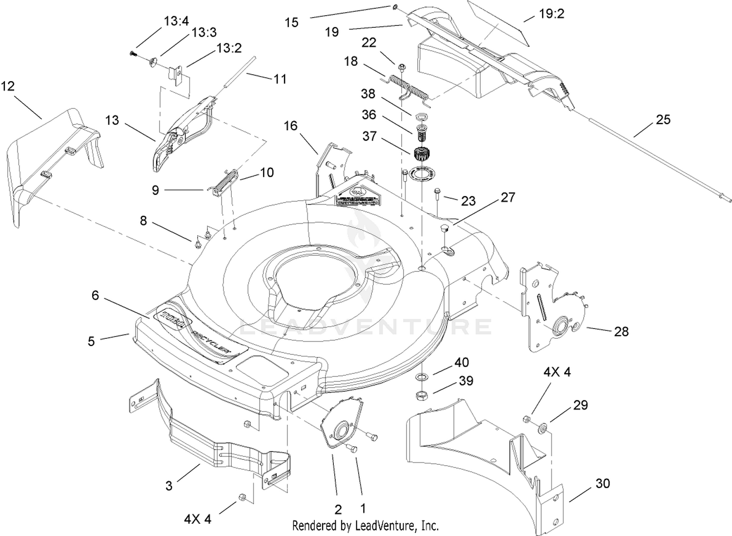 Deck, Side Chute and Rear Door Assembly