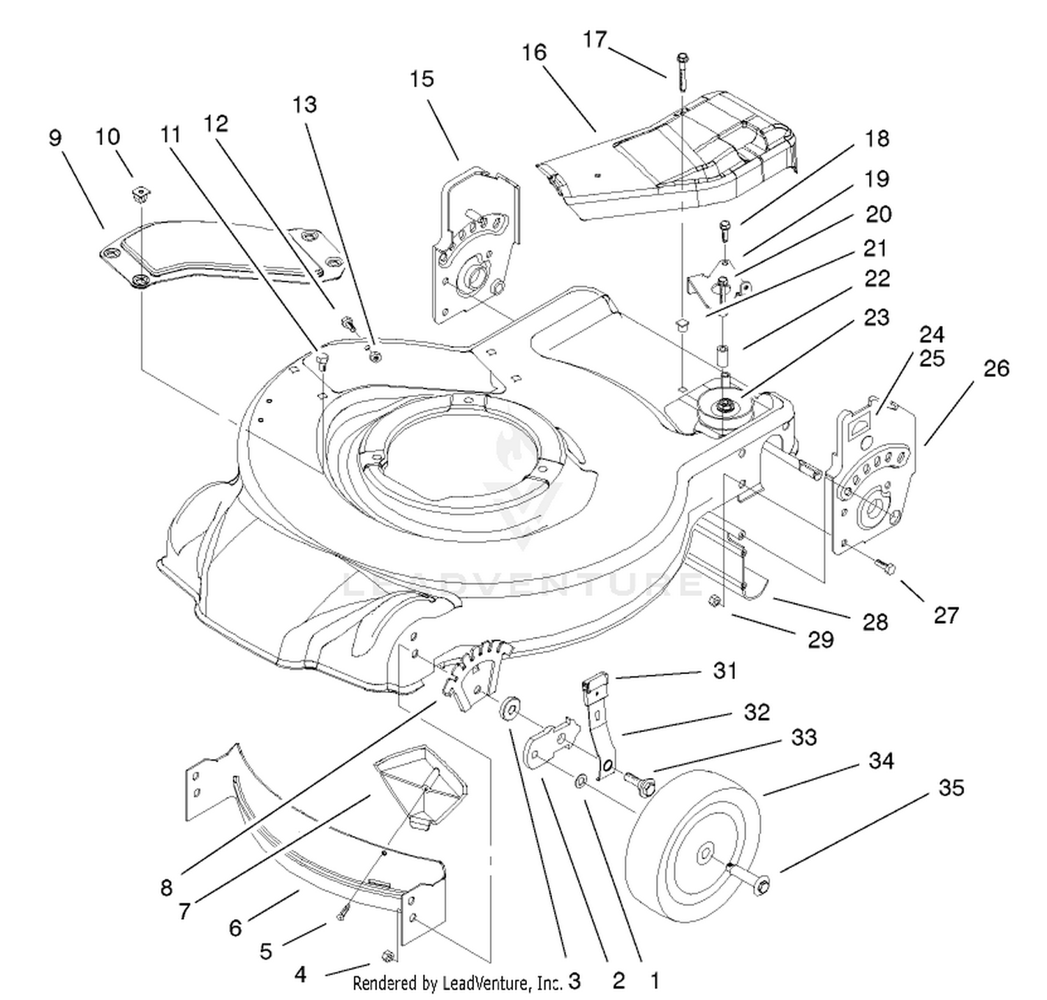 Housing  Handle Bracket Assembly