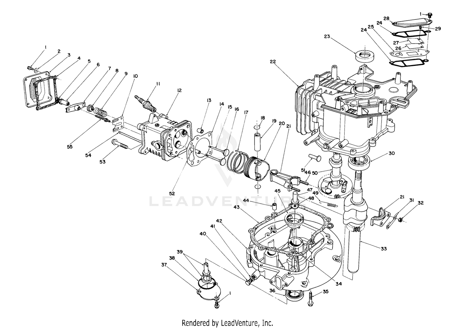 Crankcase Assembly (continued)(engine No. Vml0-7)