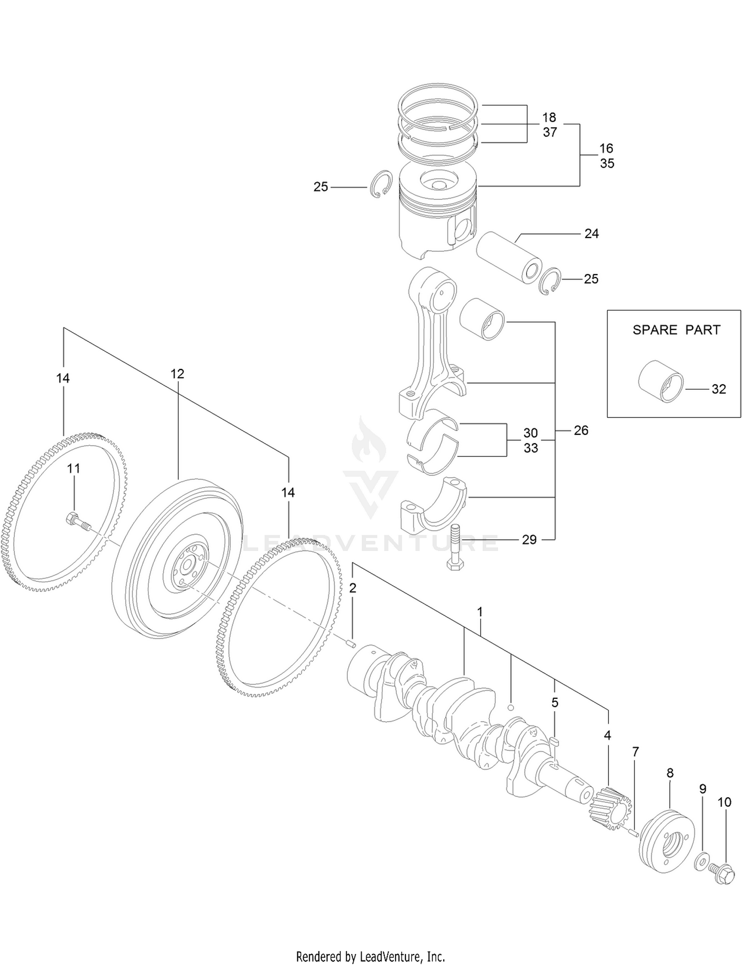 Crankshaft and Piston Assembly
