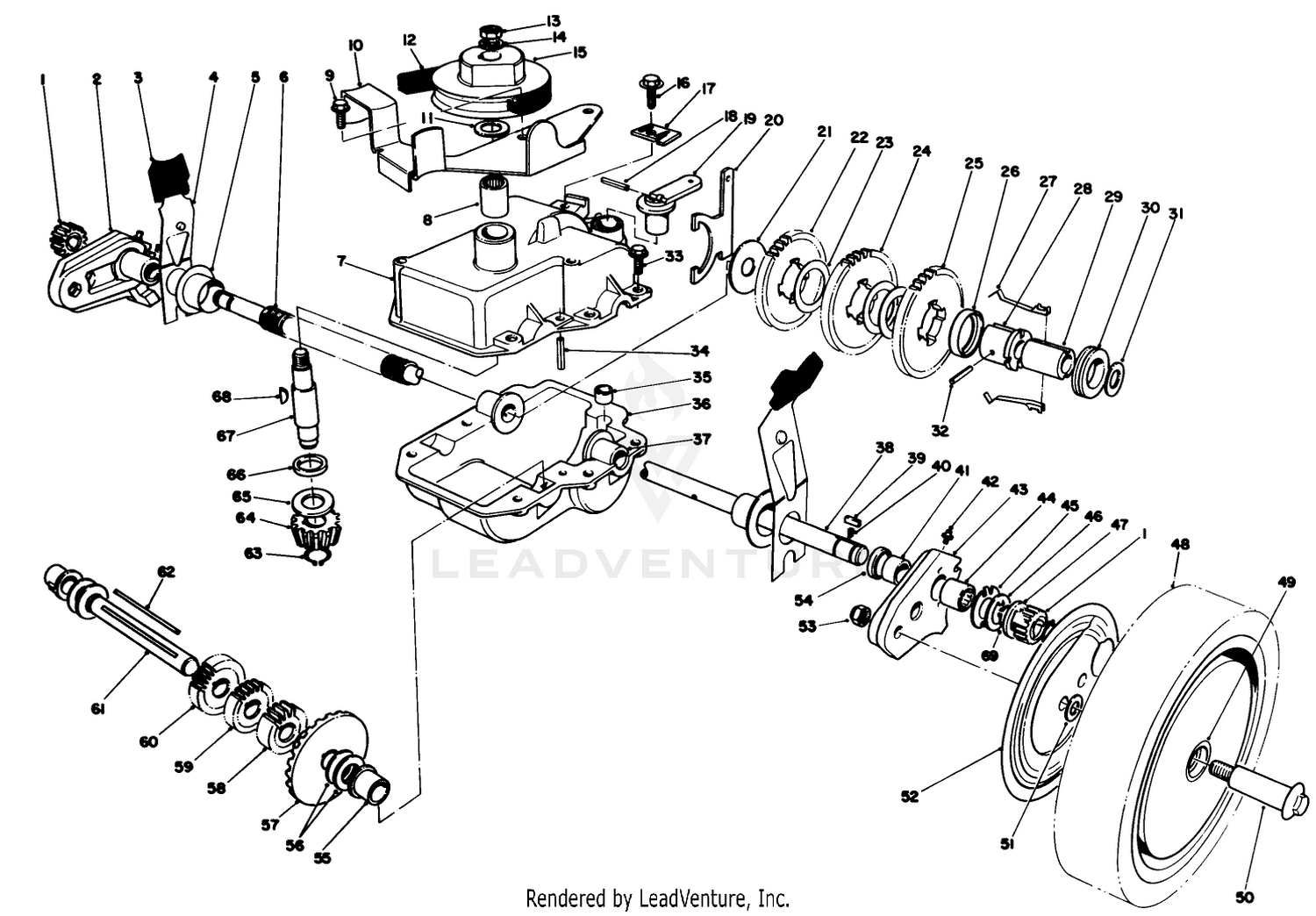 Gear Case Assembly (continued)(used On Units With Serial No. 7000001-70499999)