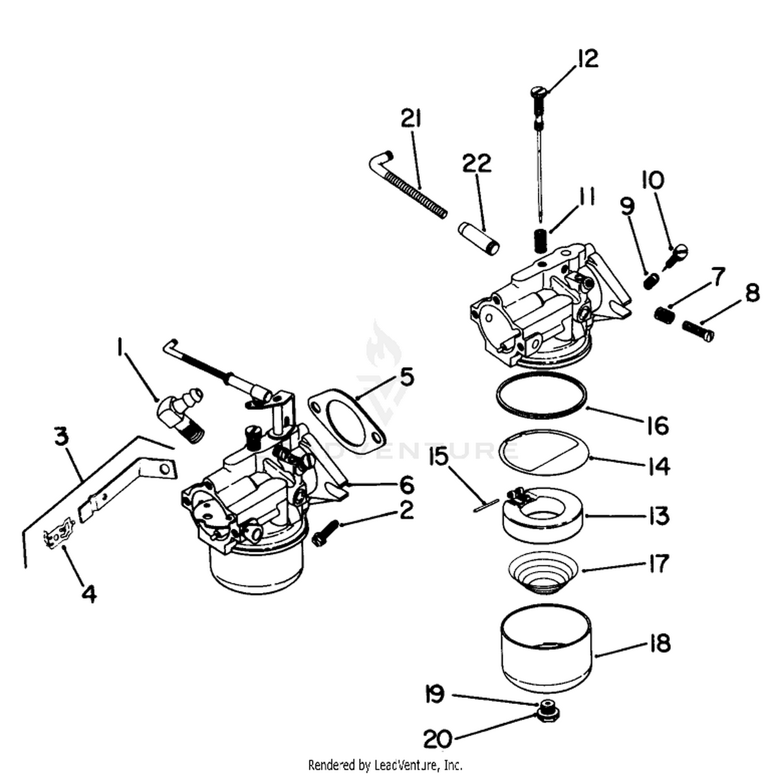 Carburetor Engine Kohler Model No. K321s Spec. No. 60399