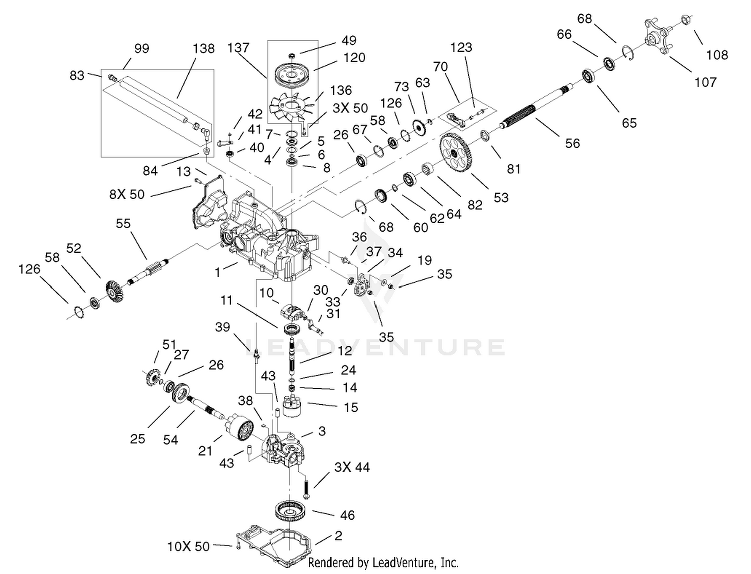 LH Hydro Transaxle Assembly No. 100-7361