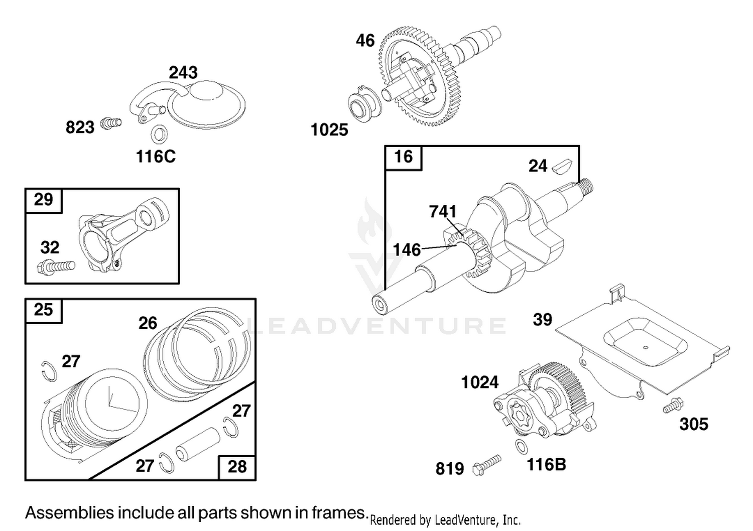 Engine Briggs  Stratton Model 303447-1282-E1 2