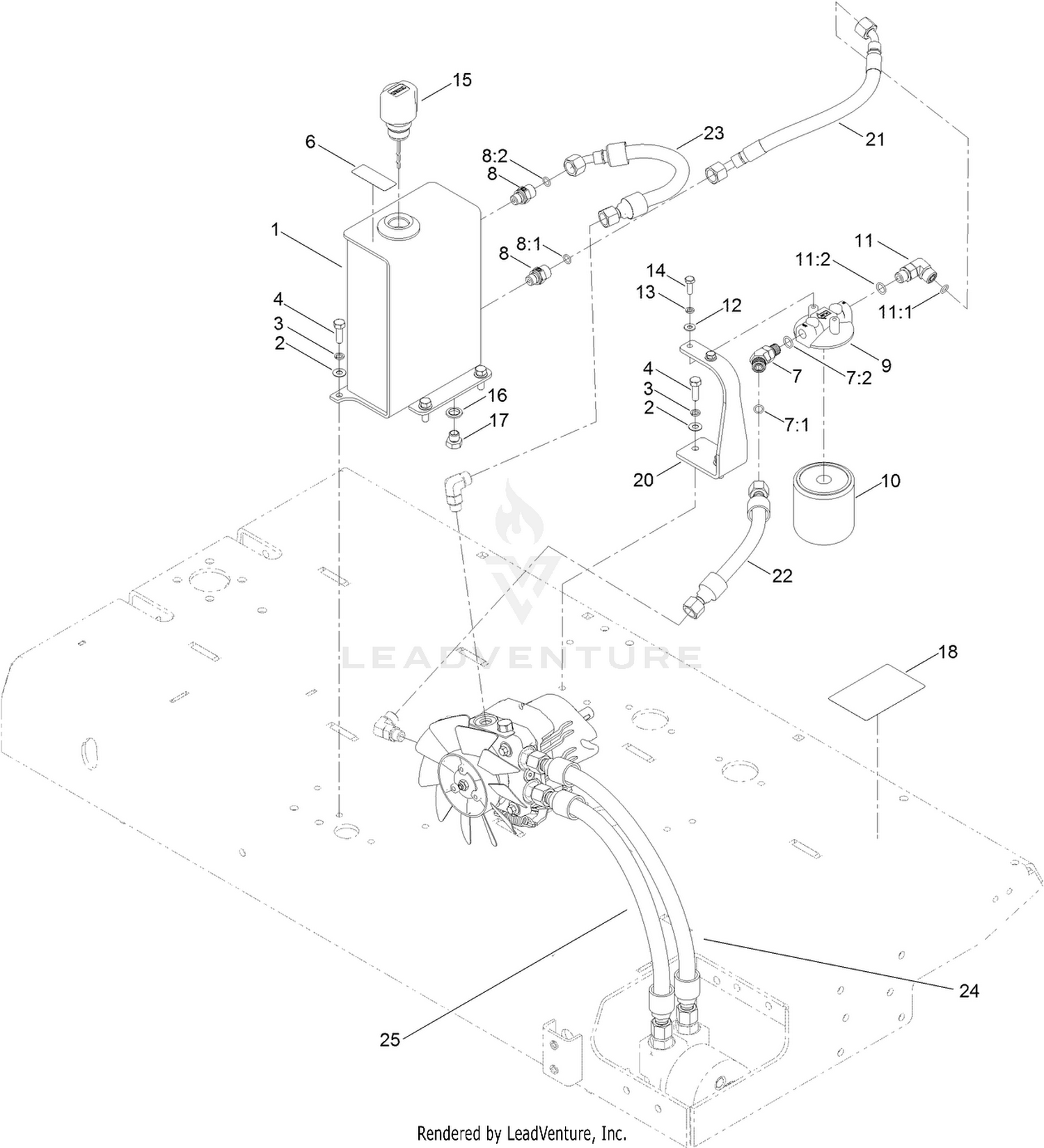 Oil Tank and Hose Assembly